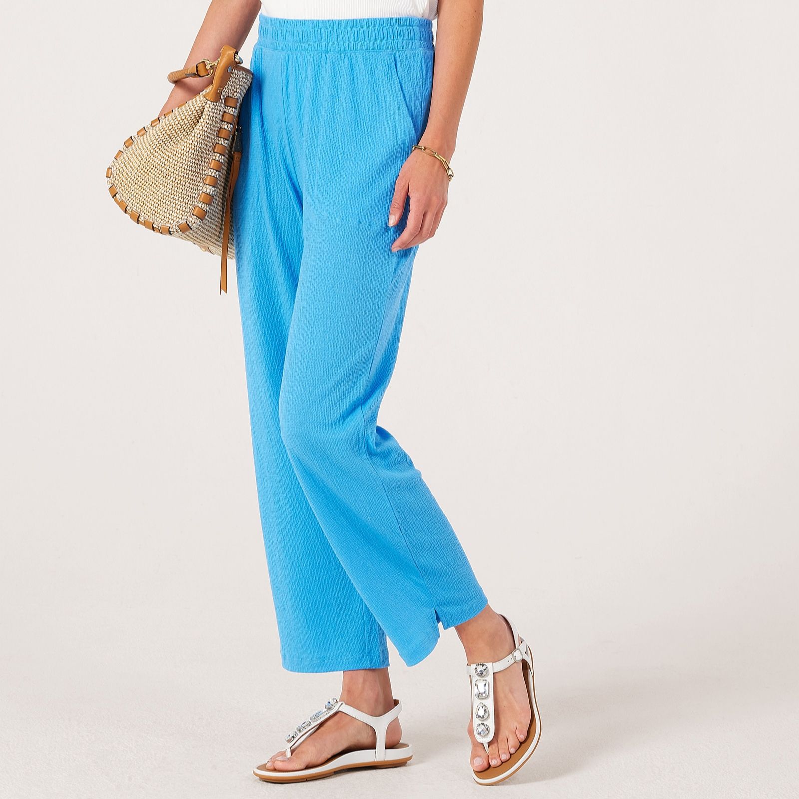 Denim & Co. Linen Ankle Trousers Petite