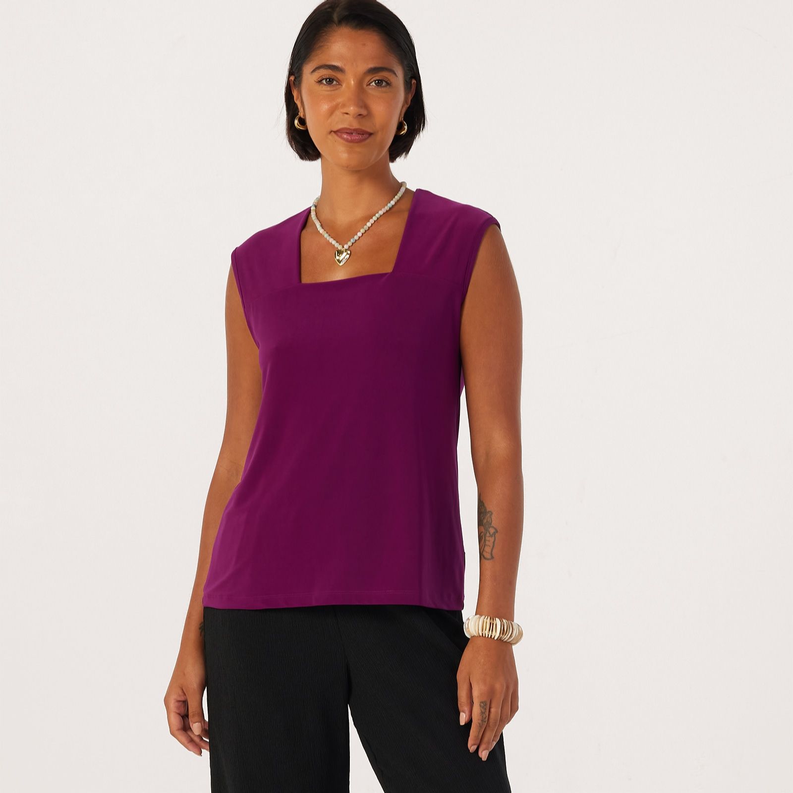 Kim & Co Deluxe Brazil Jersey Square Neckline Top