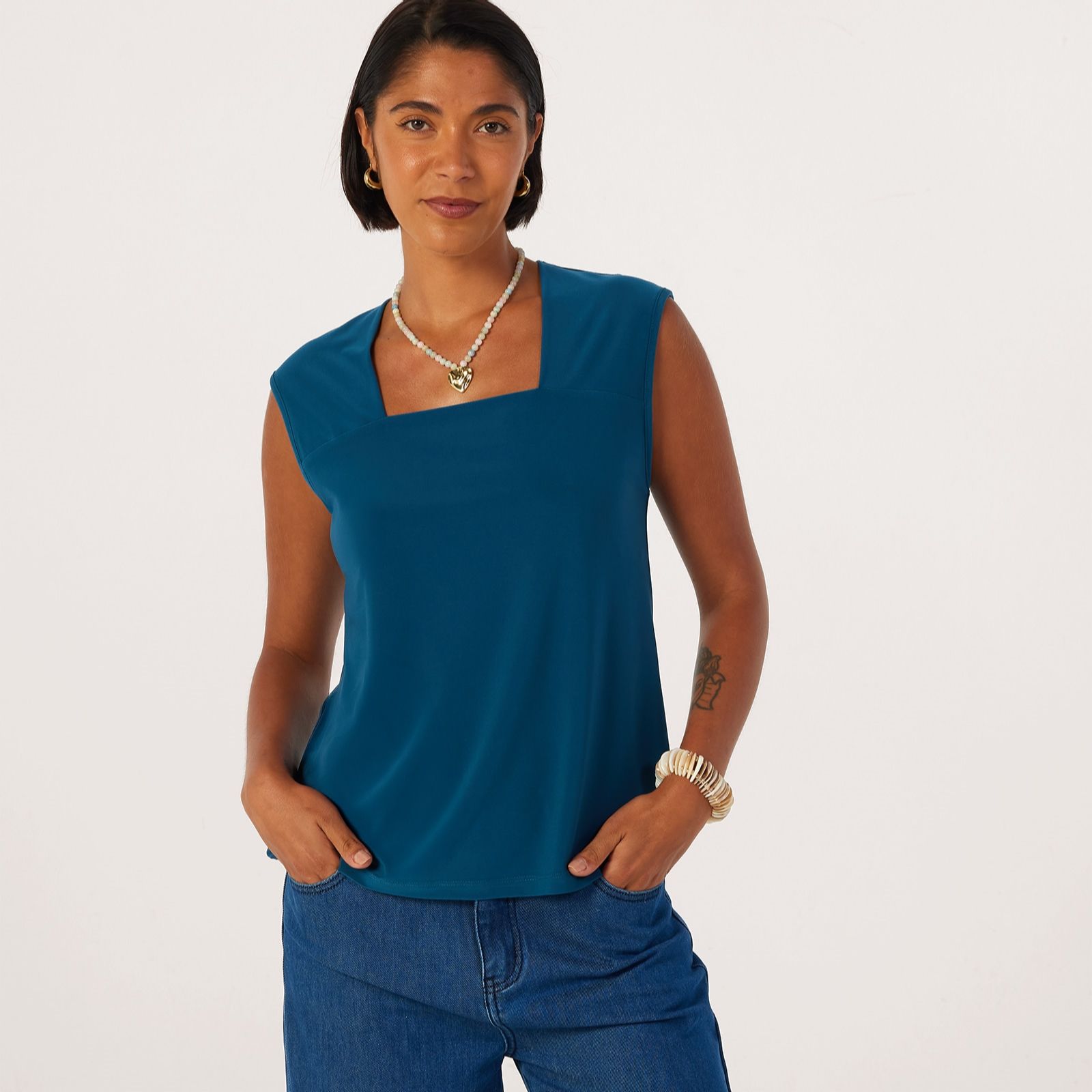 Kim & Co Deluxe Brazil Jersey Square Neckline Top