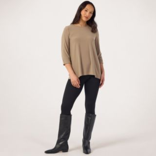 Kim & Co Deluxe Brazil Jersey 3/4 Sleeve Hi-Low Top