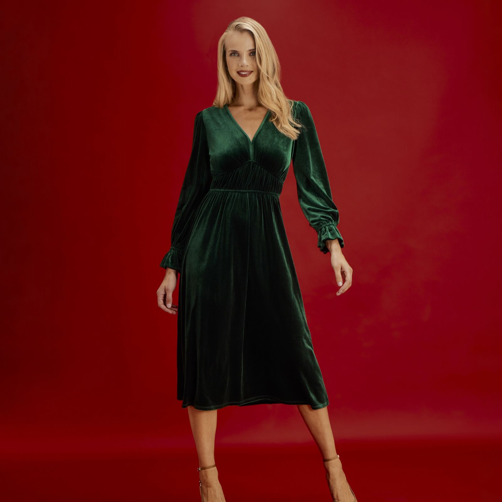 Finery London Laila Velvet Dress Petite