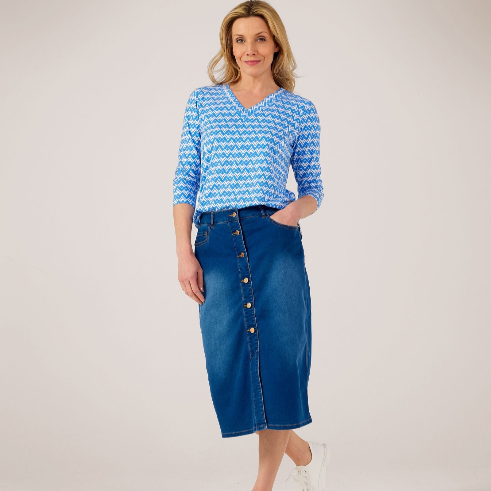 Ruth Langsford Midi Denim Skirt