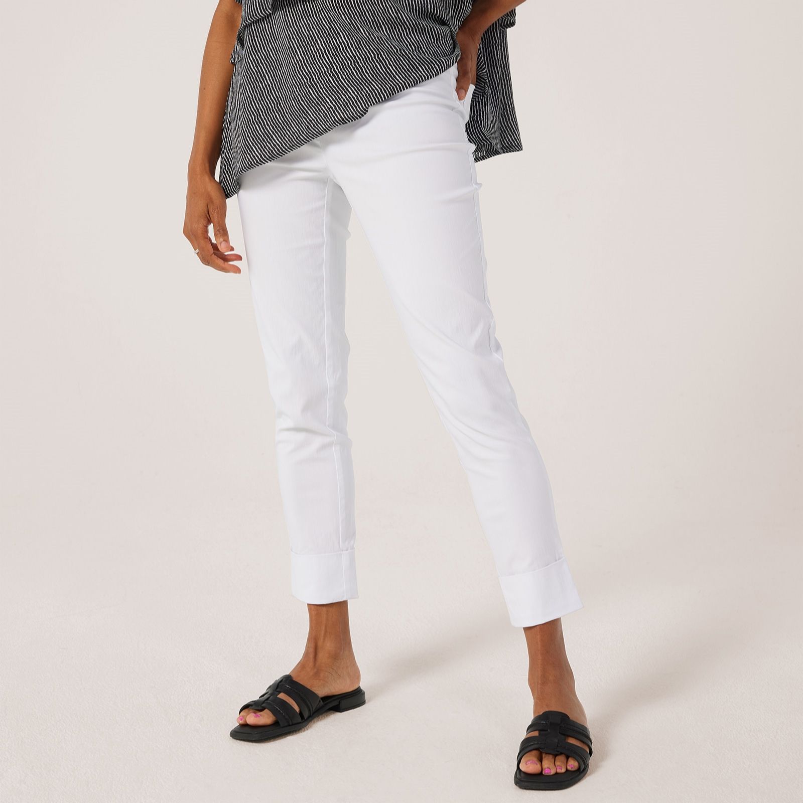 Malissa J Pull On Trousers With Cuff Panel Detail