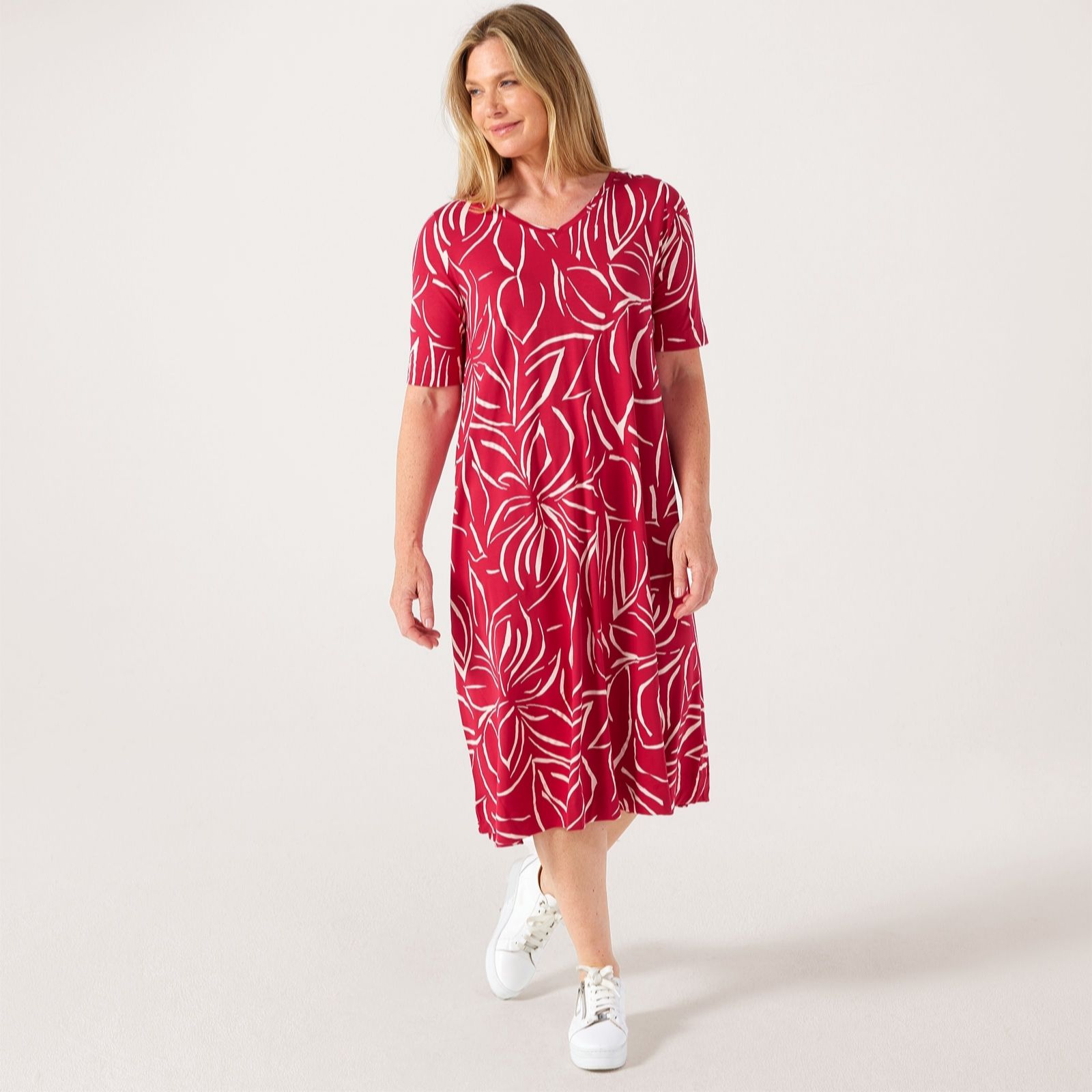 Masai Copenhagen Nyree Printed Viscose Jersey Short Sleeve Dress