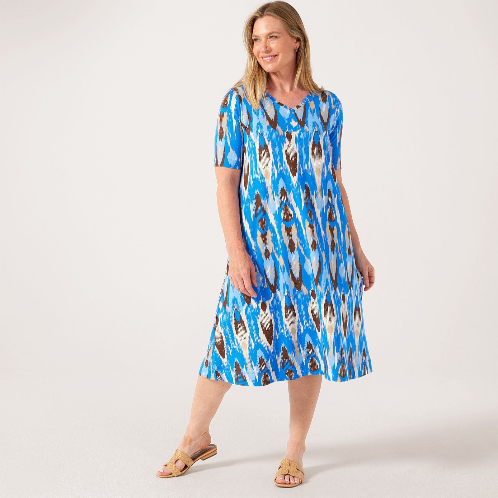 Masai Copenhagen Nyree Printed Viscose Jersey Short Sleeve Dress