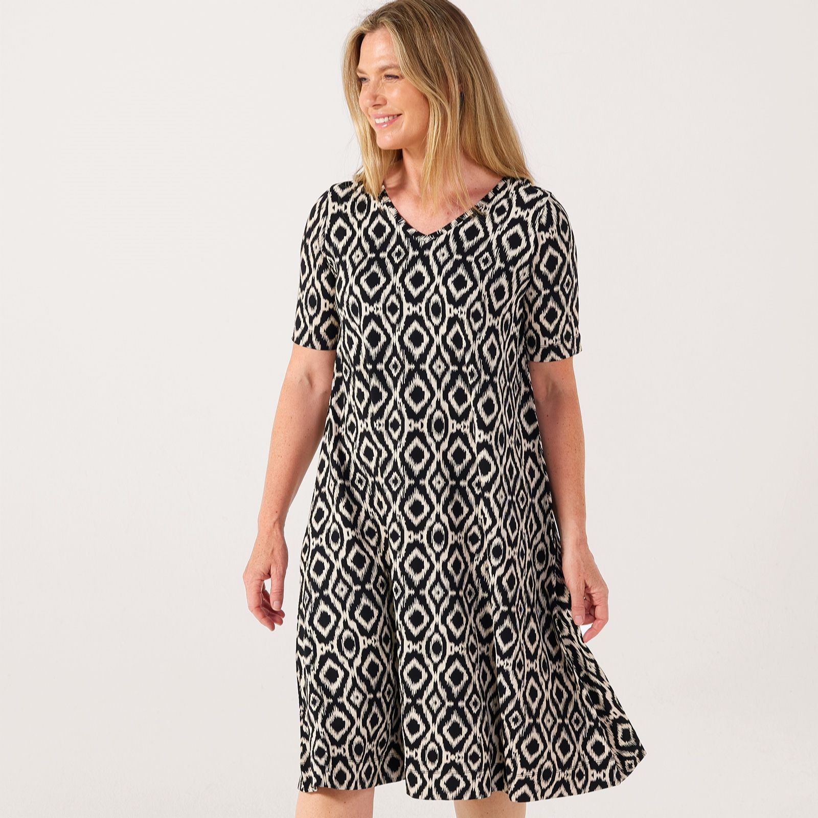 Masai Copenhagen Nyree Printed Viscose Jersey Short Sleeve Dress