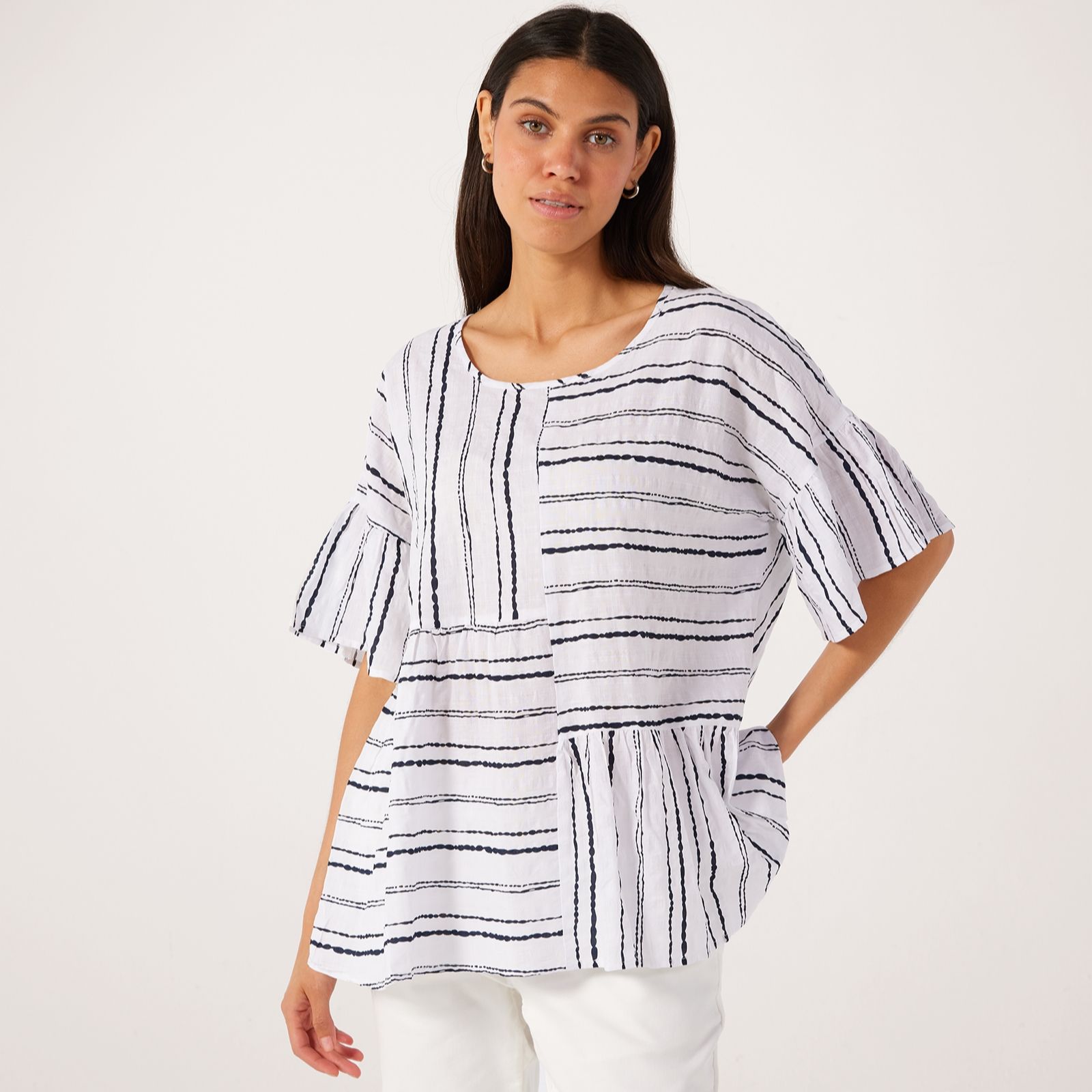 Izabel London Printed 100% Cotton Short Sleeve Top