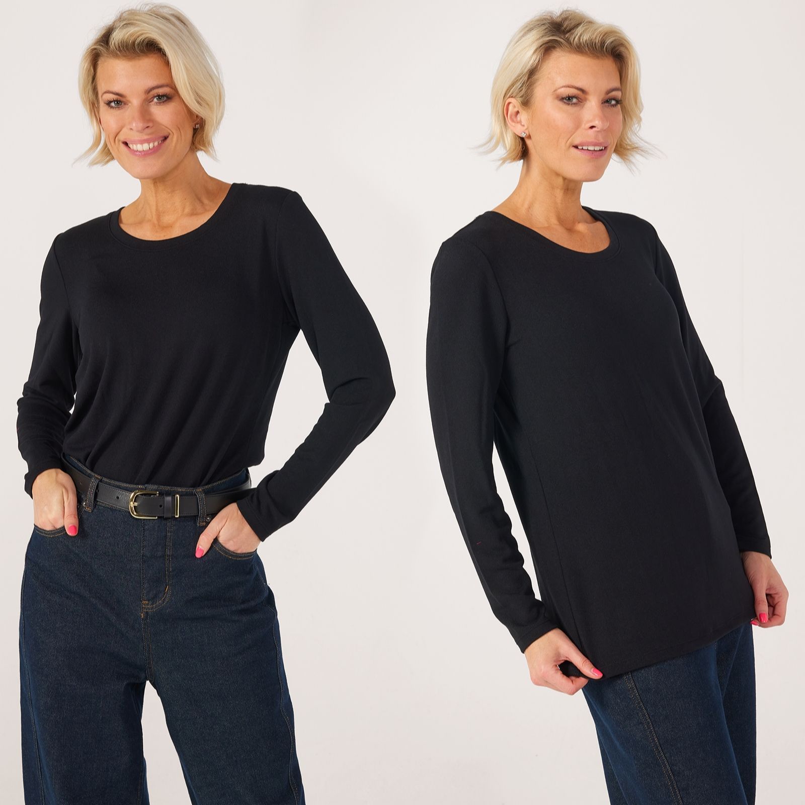 Denim & Co. Essentials 2 Pack Scoop Neck Tops