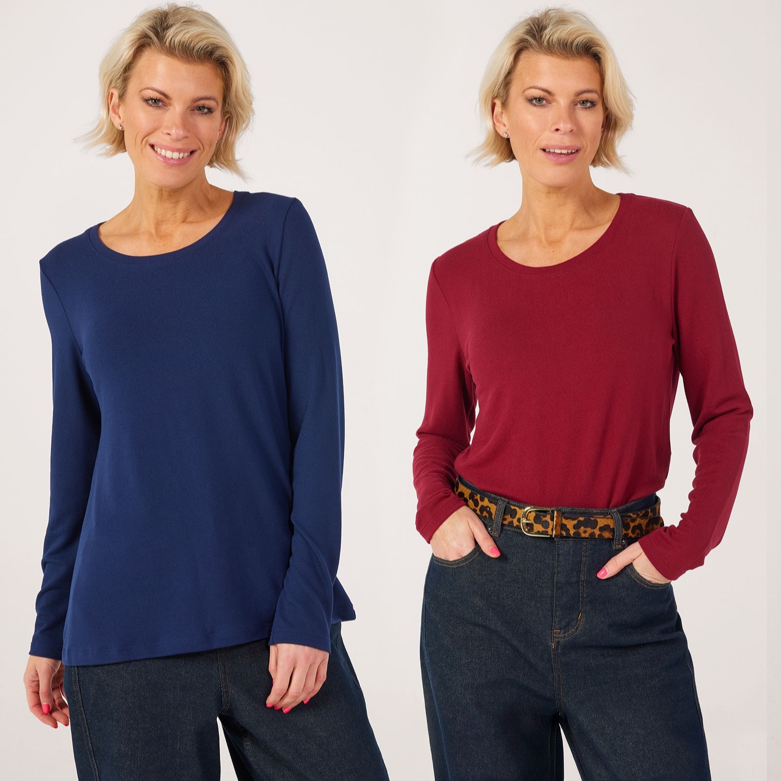 Denim & Co. Essentials 2 Pack Scoop Neck Tops