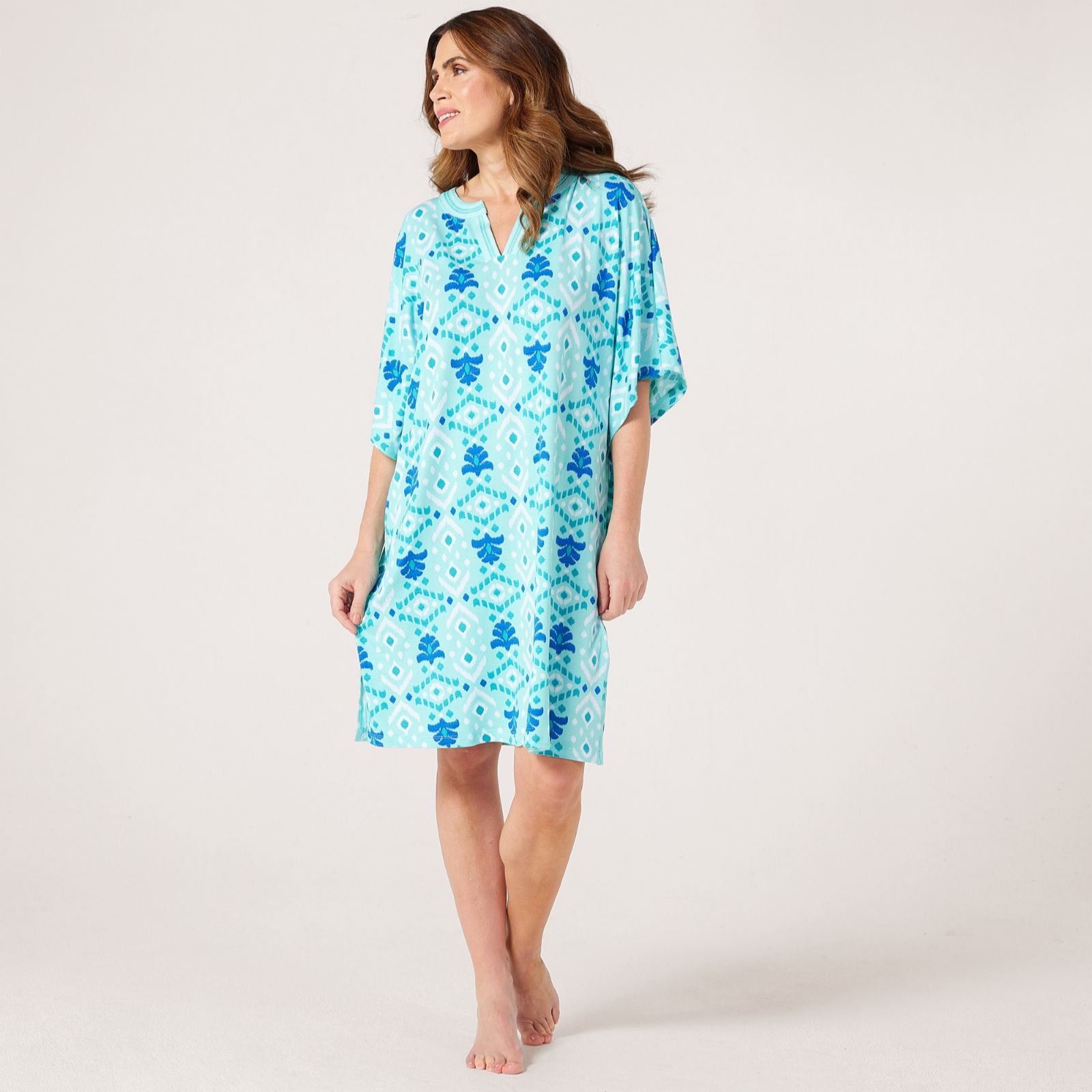 Carole Hochman Kaftan with Stitch Neckline