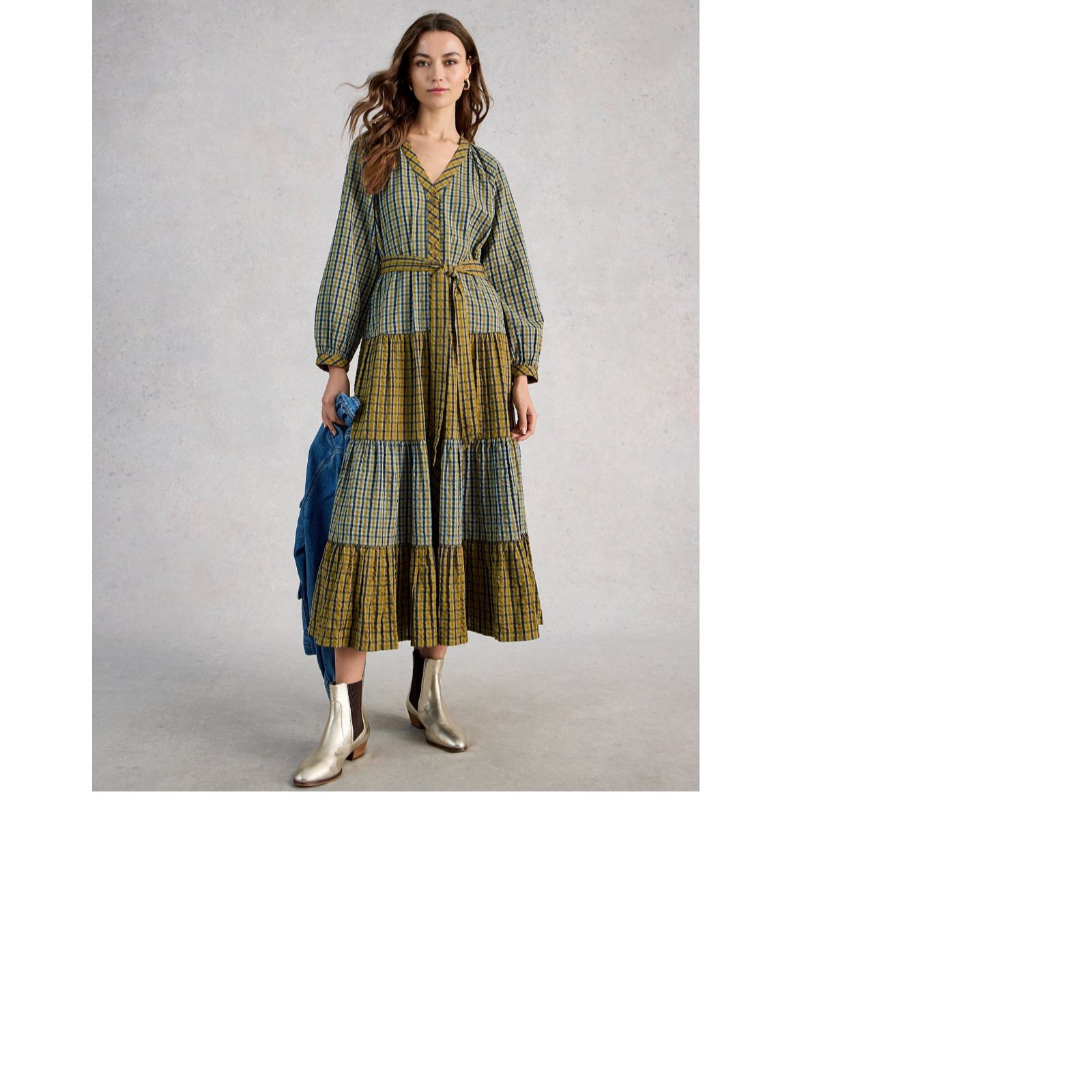 White Stuff Clementine Check Midi Dress