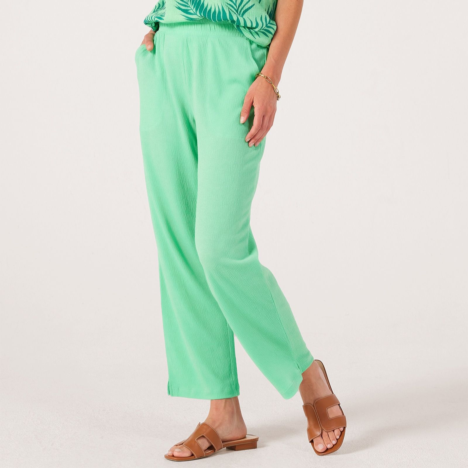 Denim & Co. Linen Ankle Trousers Standard