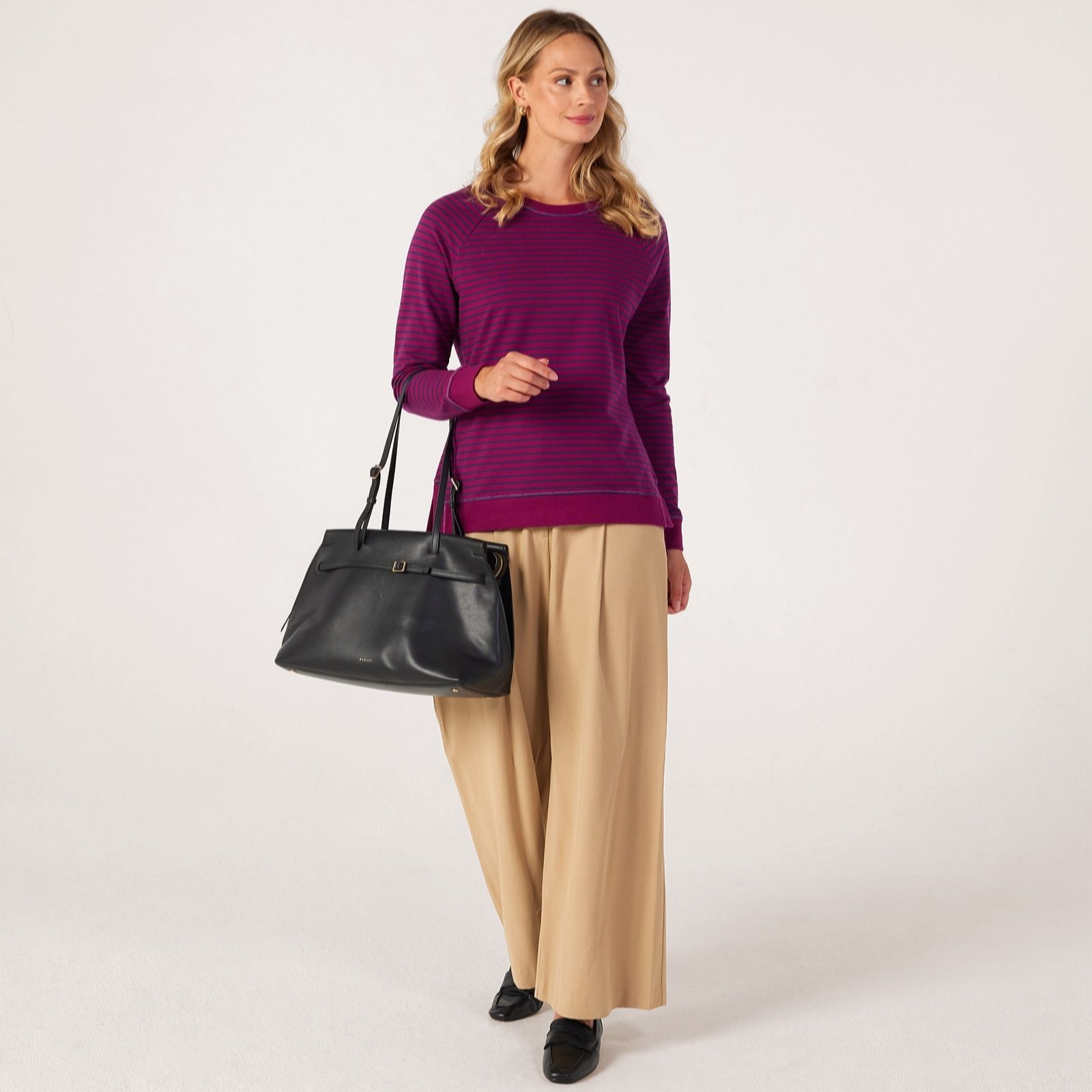 Denim & Co French Terry Long Sleeve Top