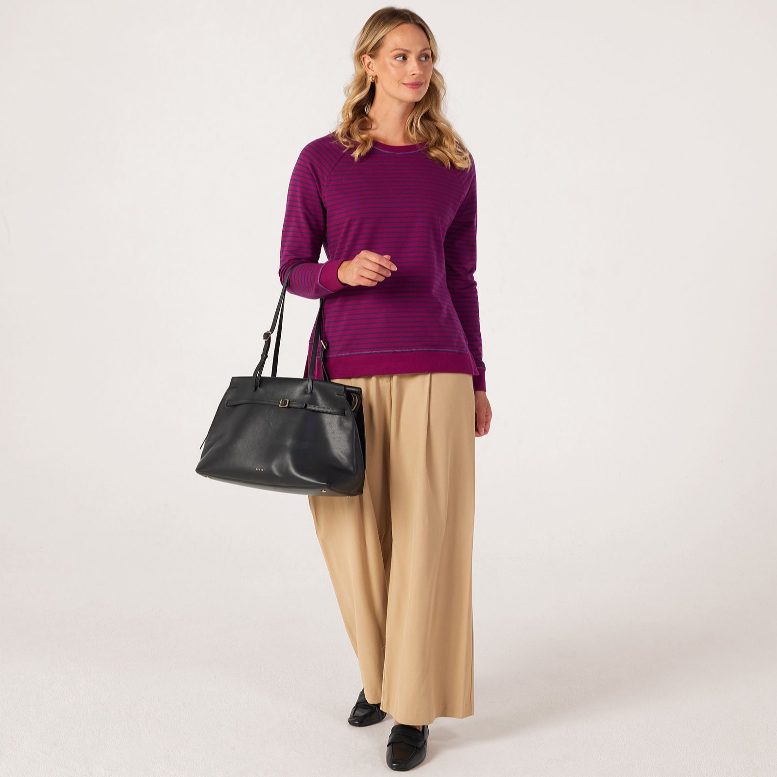 Denim & Co French Terry Long Sleeve Top
