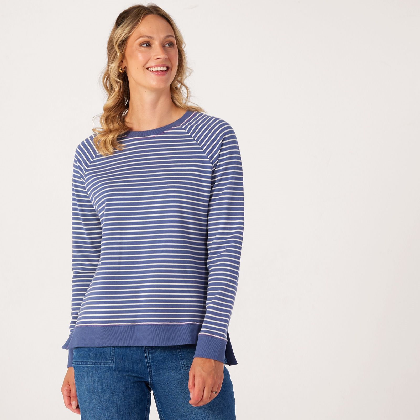 Denim & Co French Terry Long Sleeve Top