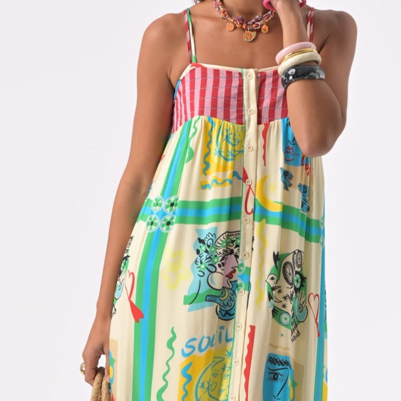 Orfeo Paris Louane Strappy Midi Dress