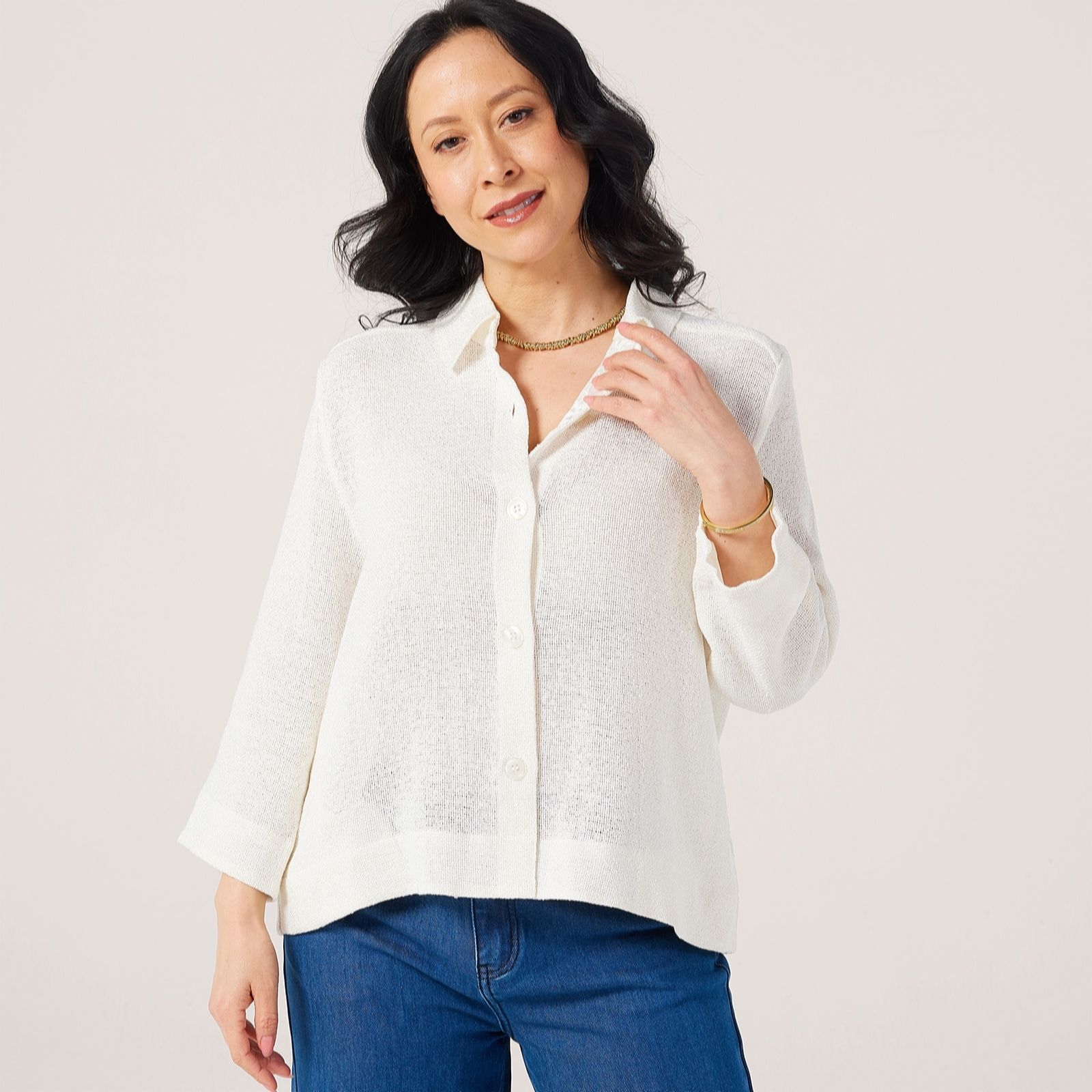 Masai Copenhagen Jidakao Cotton Viscose Blend Light Knit Jacket with Pockets