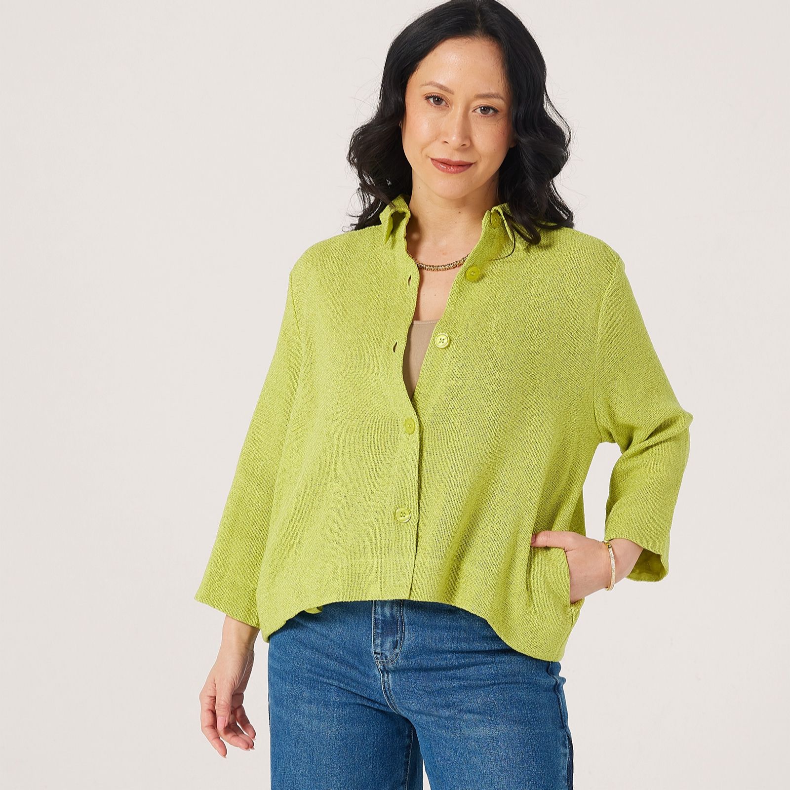 Masai Copenhagen Jidakao Cotton Viscose Blend Light Knit Jacket with Pockets