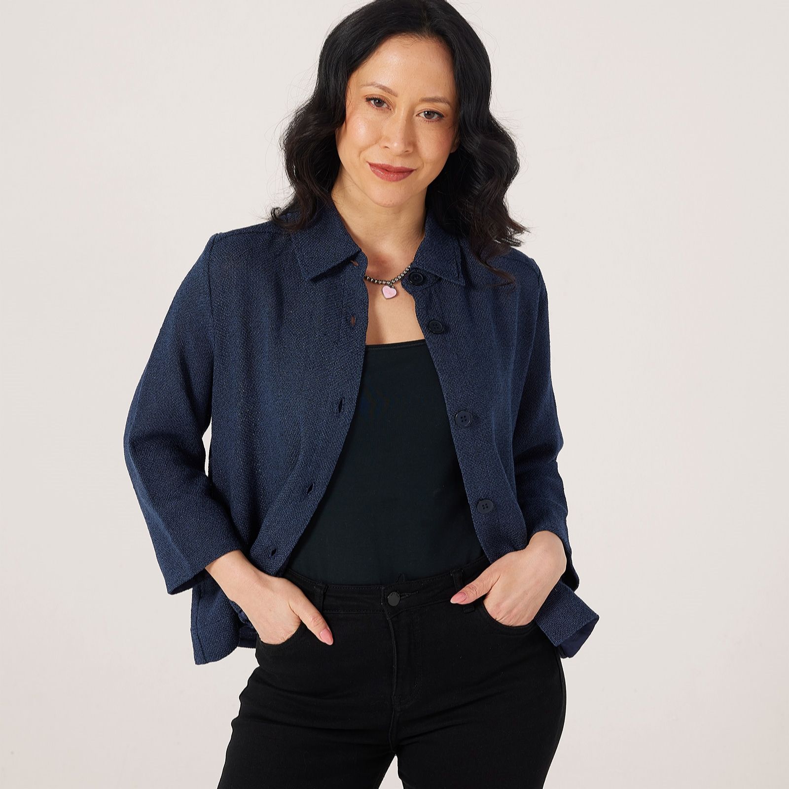 Masai Copenhagen Jidakao Cotton Viscose Blend Light Knit Jacket with Pockets