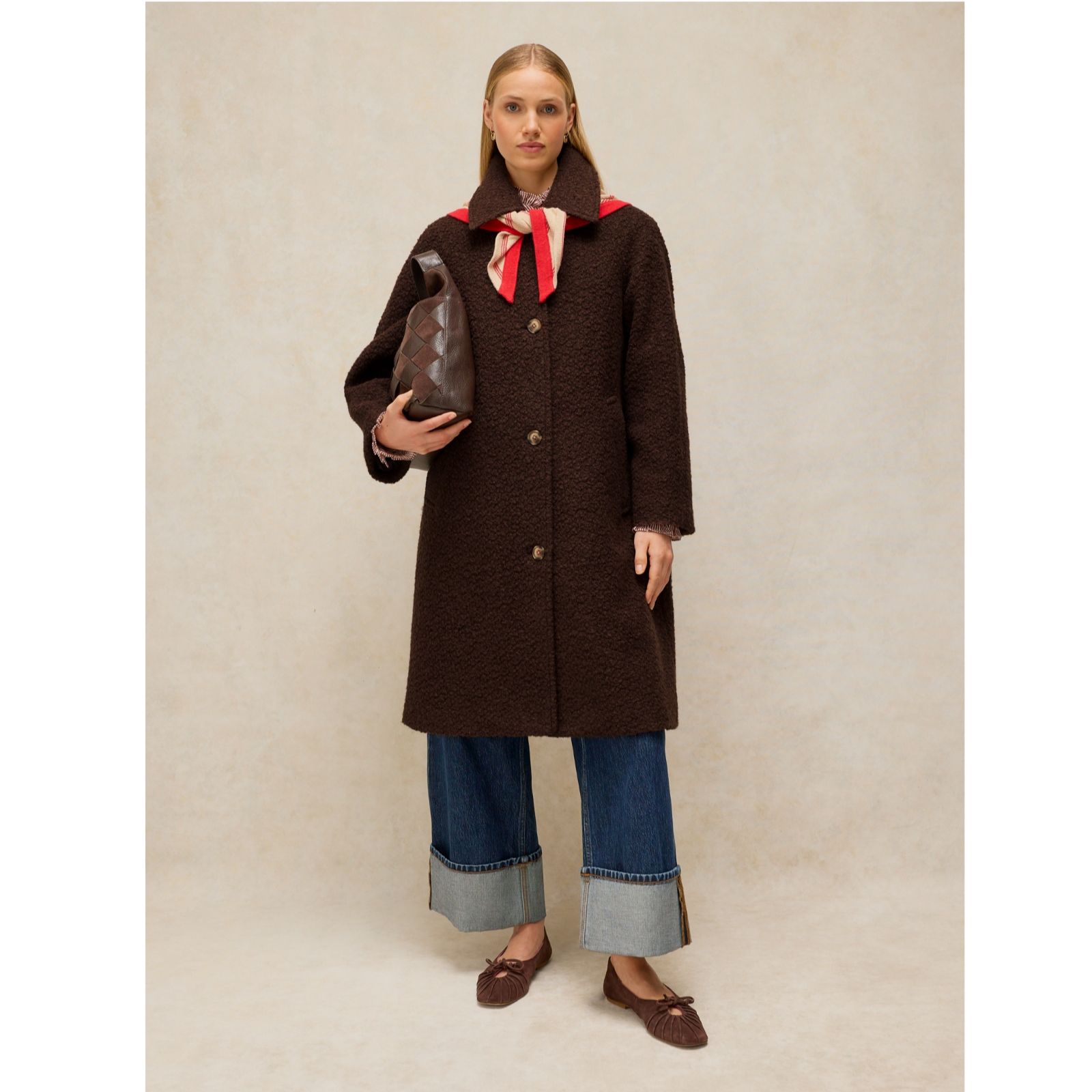 White Stuff Kelsey Boucle Wool Blend Coat