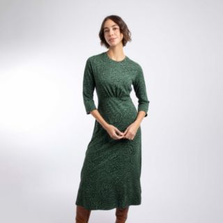 Weird Fish Felicity Cotton Printed Jersey Midi Dress