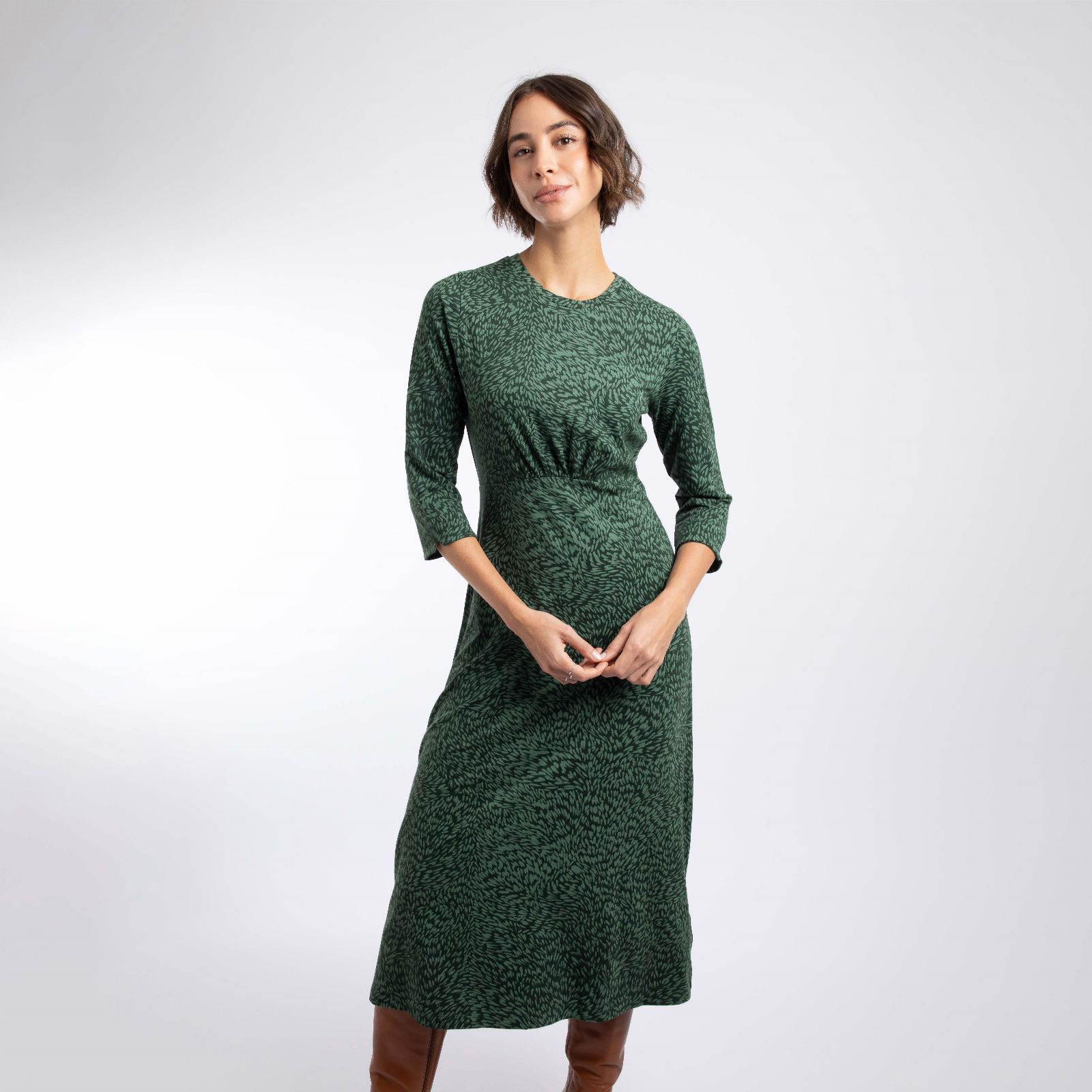 Weird Fish Felicity Cotton Printed Jersey Midi Dress