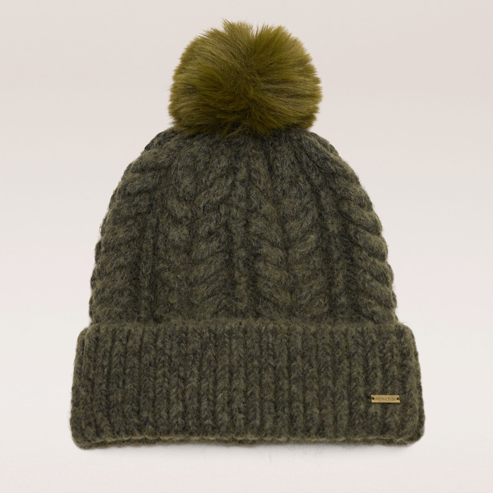 Weird Fish Allerton Cable Knit Bobble Hat