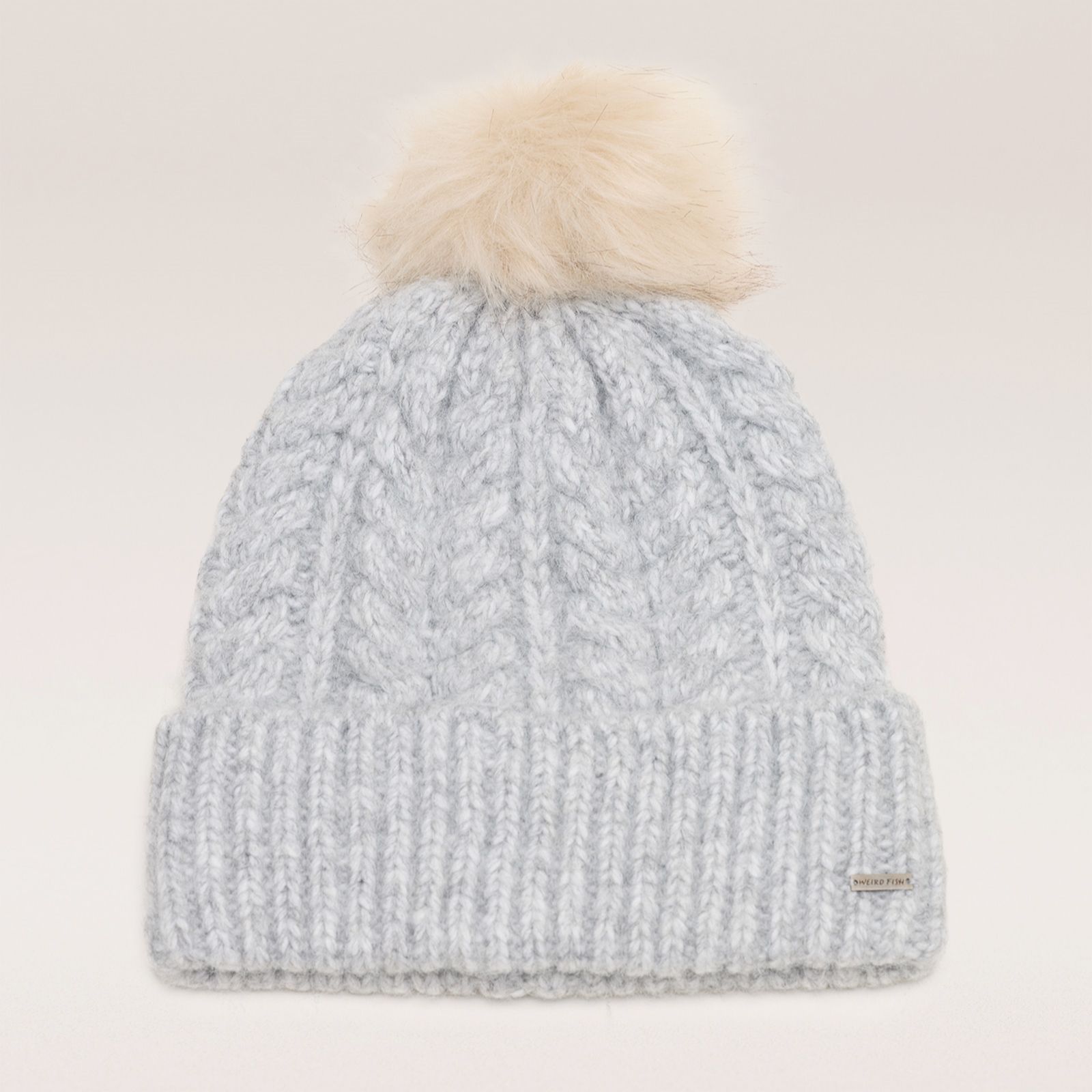 Weird Fish Allerton Cable Knit Bobble Hat