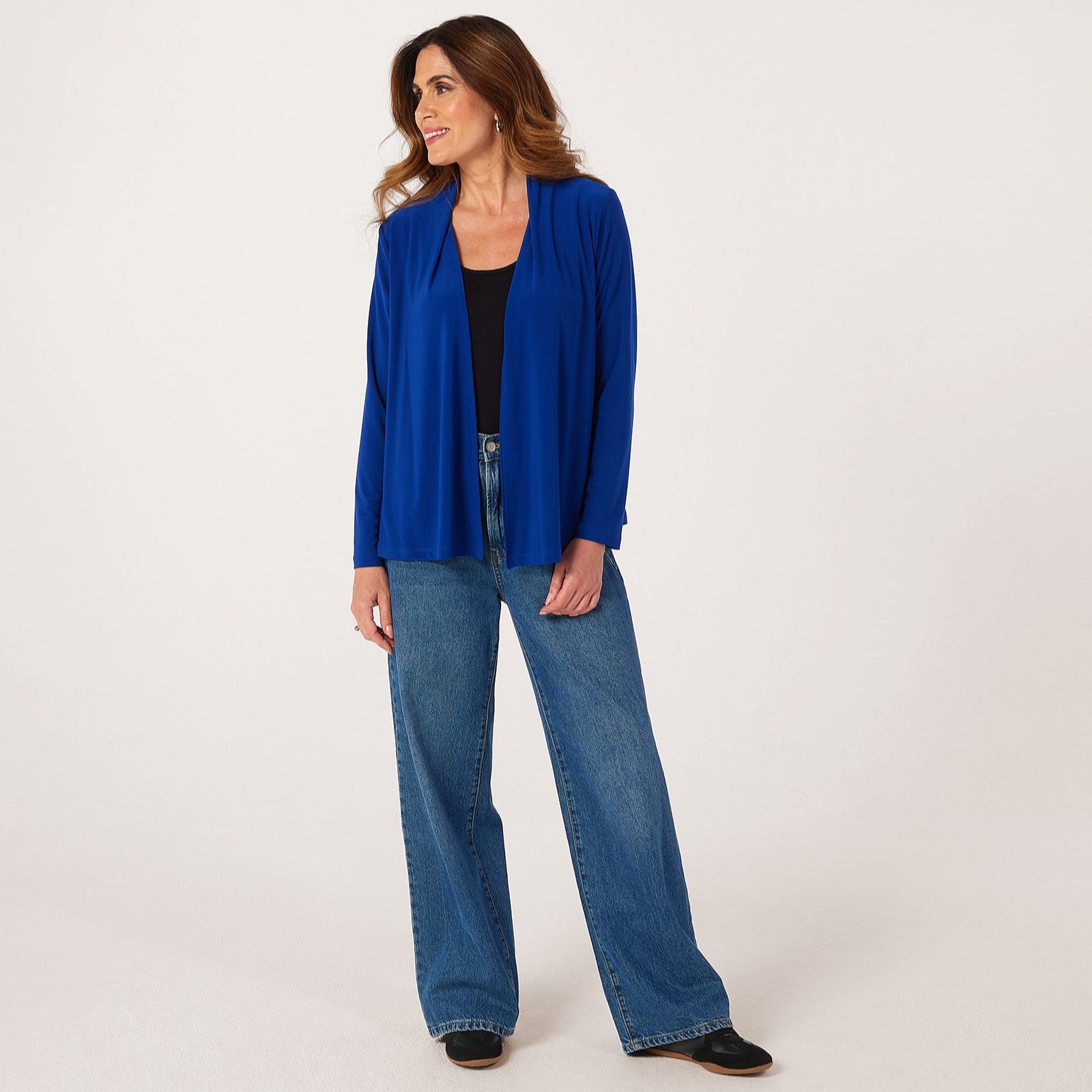 Kim & Co Deluxe Brazil Long Sleeve Cardigan With Slits