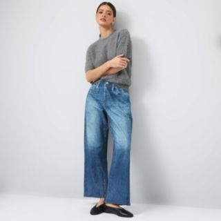 ELLE Get The Look Printed DenimLook Trousers