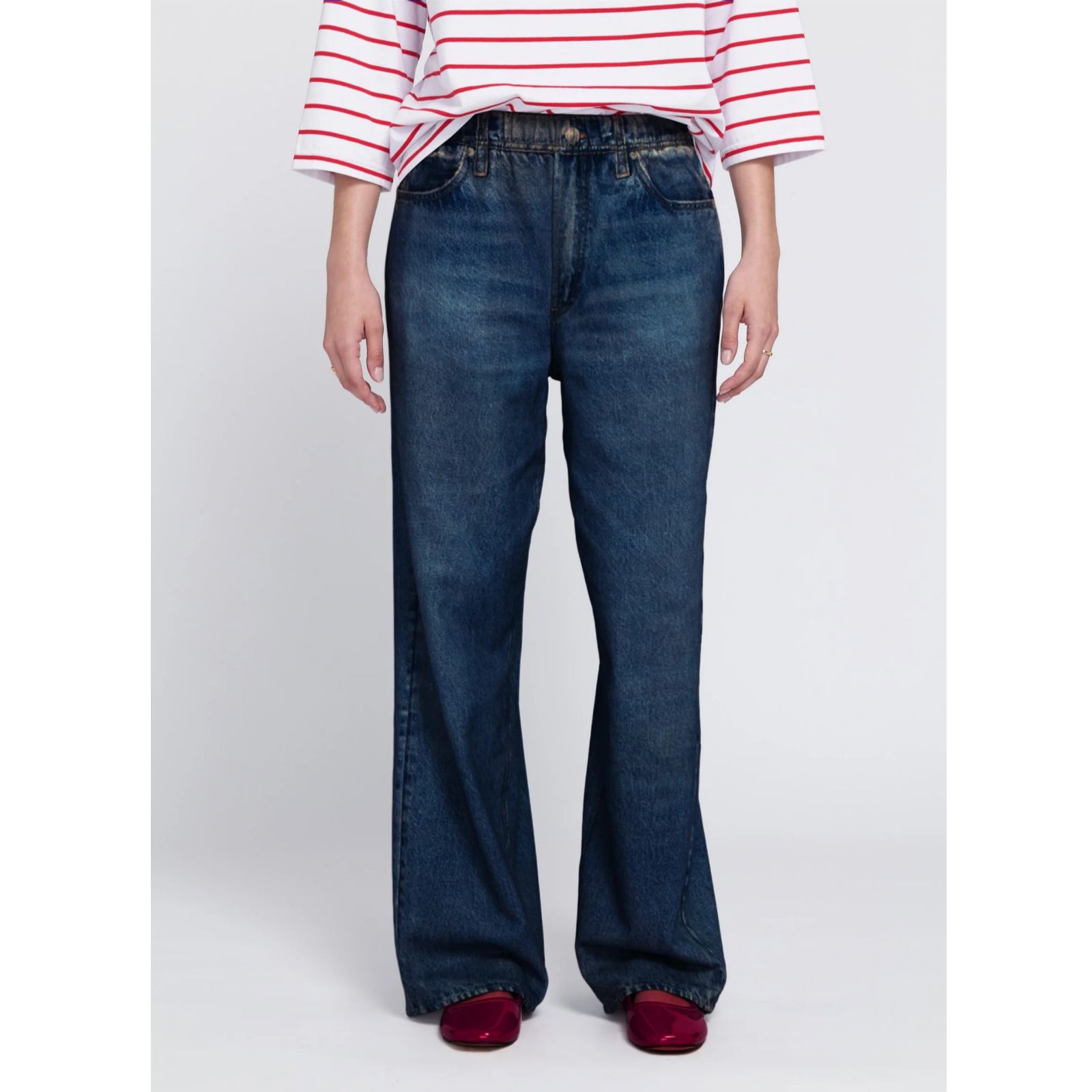 ELLE Get The Look Printed DenimLook Trousers