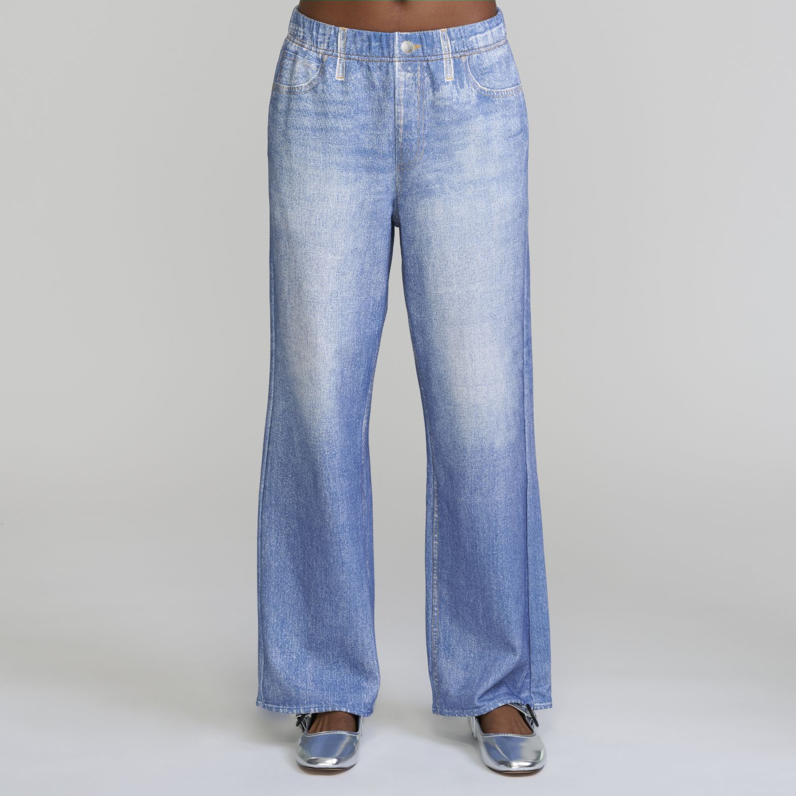 ELLE Get The Look Printed DenimLook Trousers