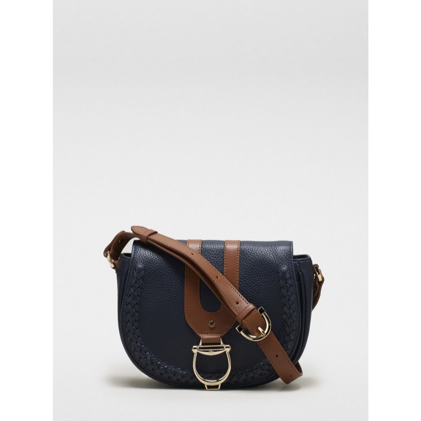 Outlet Paul Costelloe Plait Detail Leather Saddle Bag