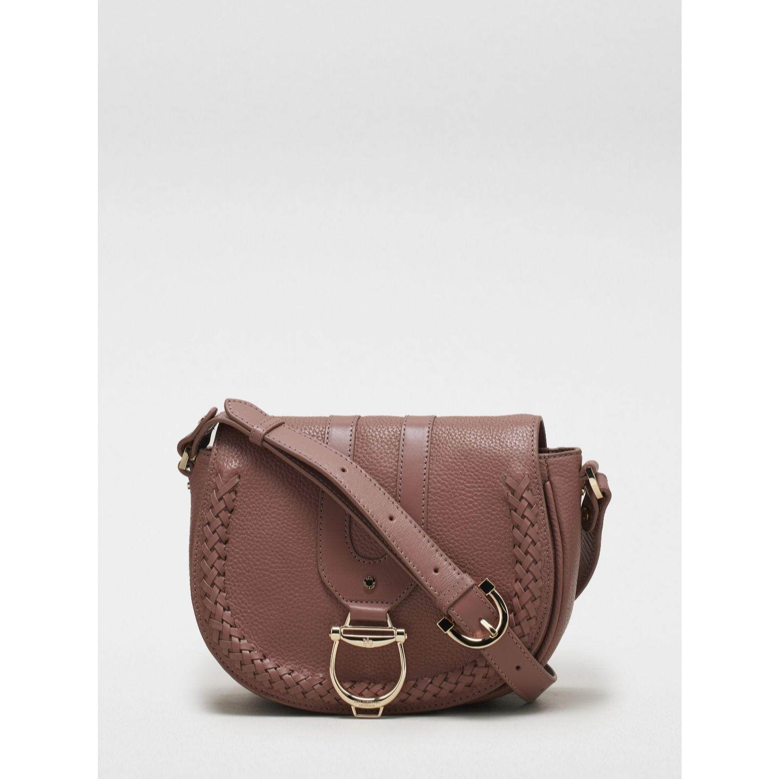 Outlet Paul Costelloe Plait Detail Leather Saddle Bag