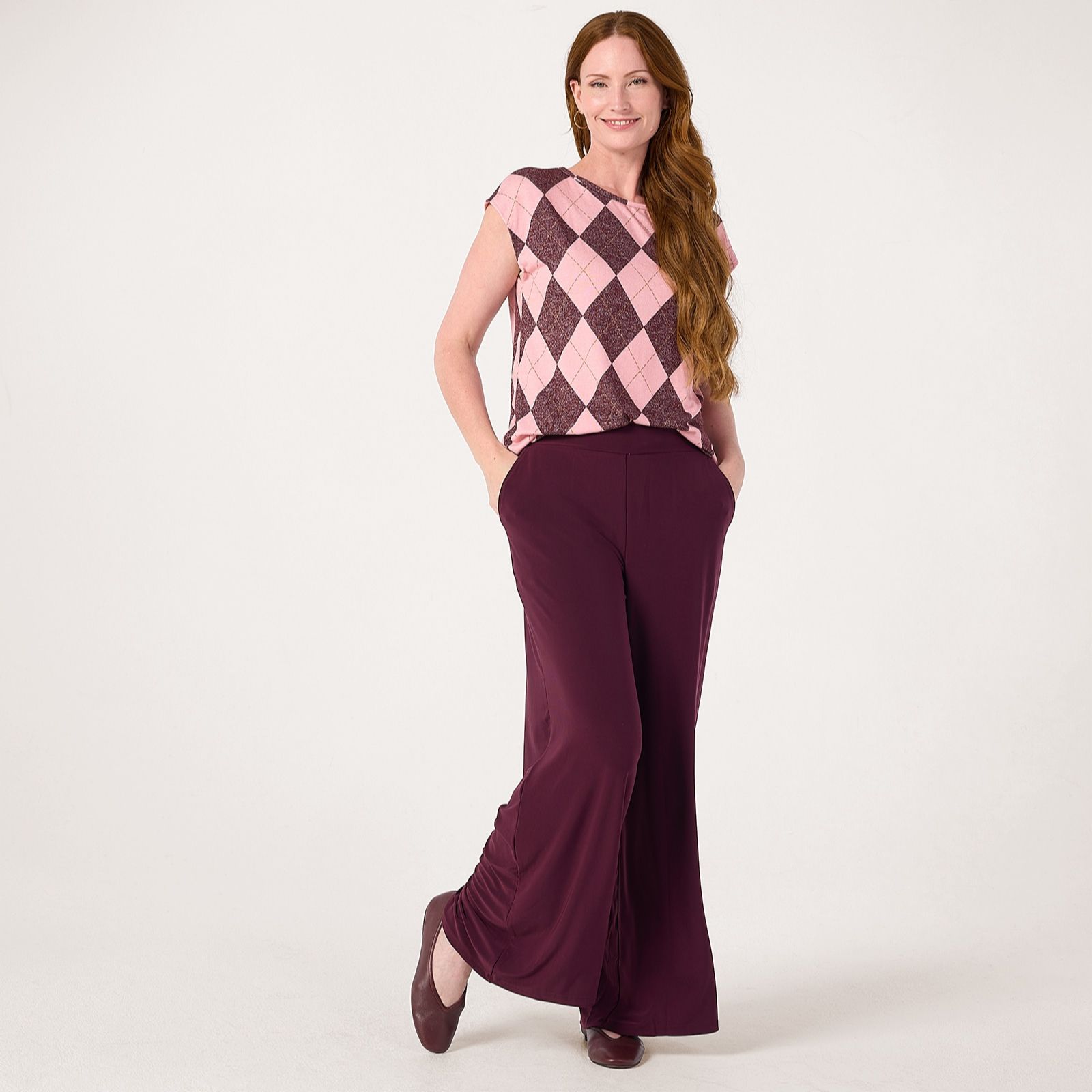 Kim & Co Deluxe Brazil Jersey Palazzo Petite Trousers