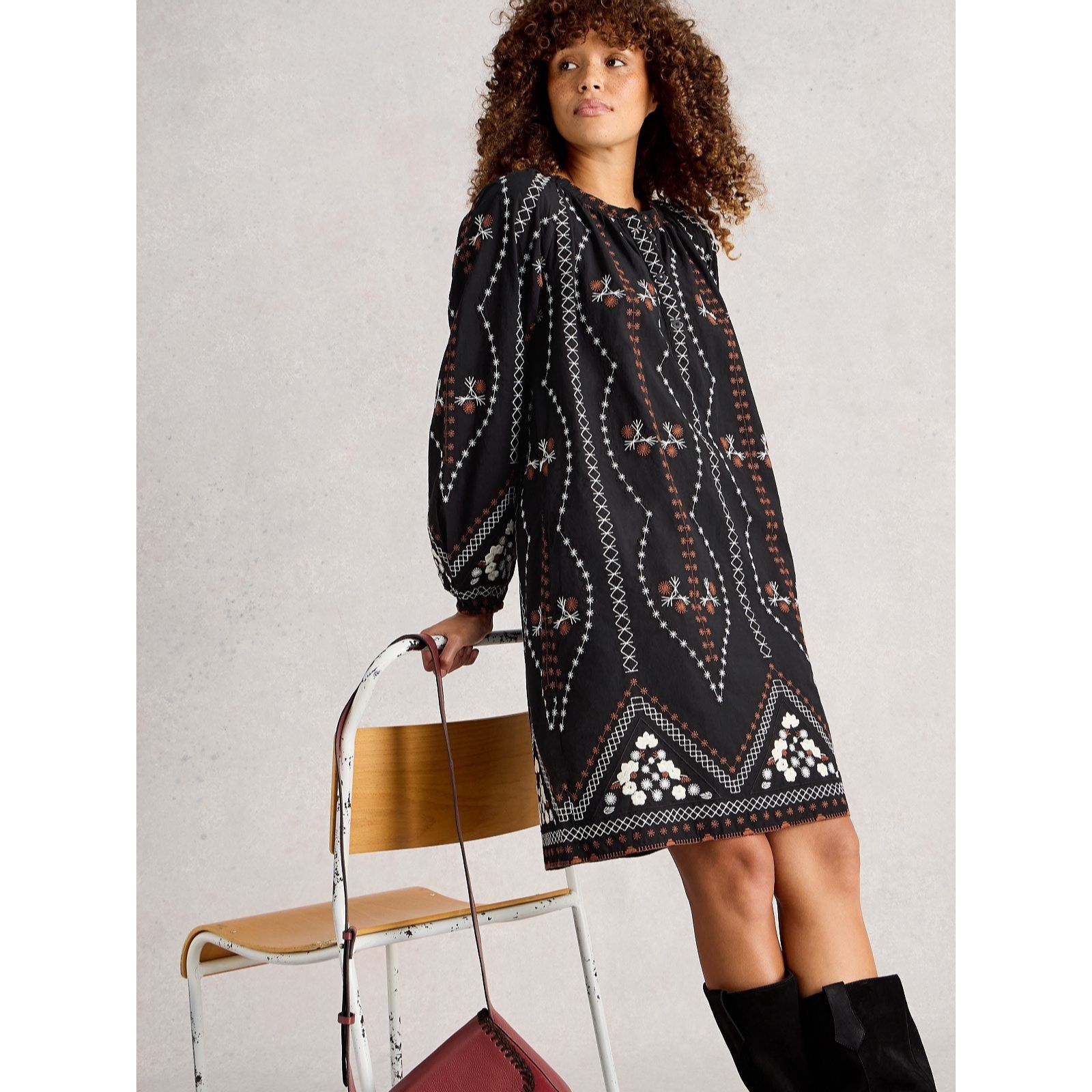 White Stuff Aurora Embroidered Dress