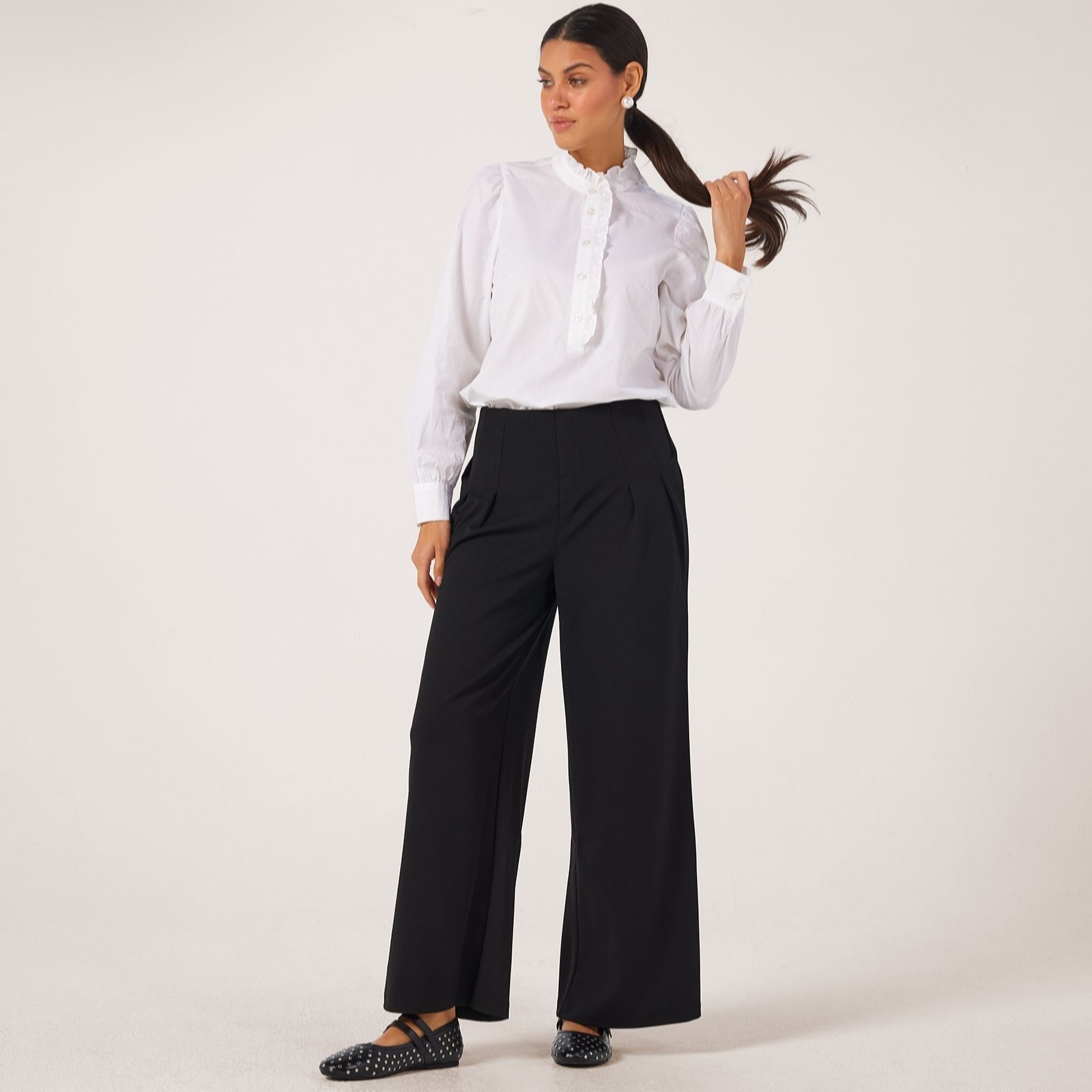 Nina Leonard Wide Leg Trousers