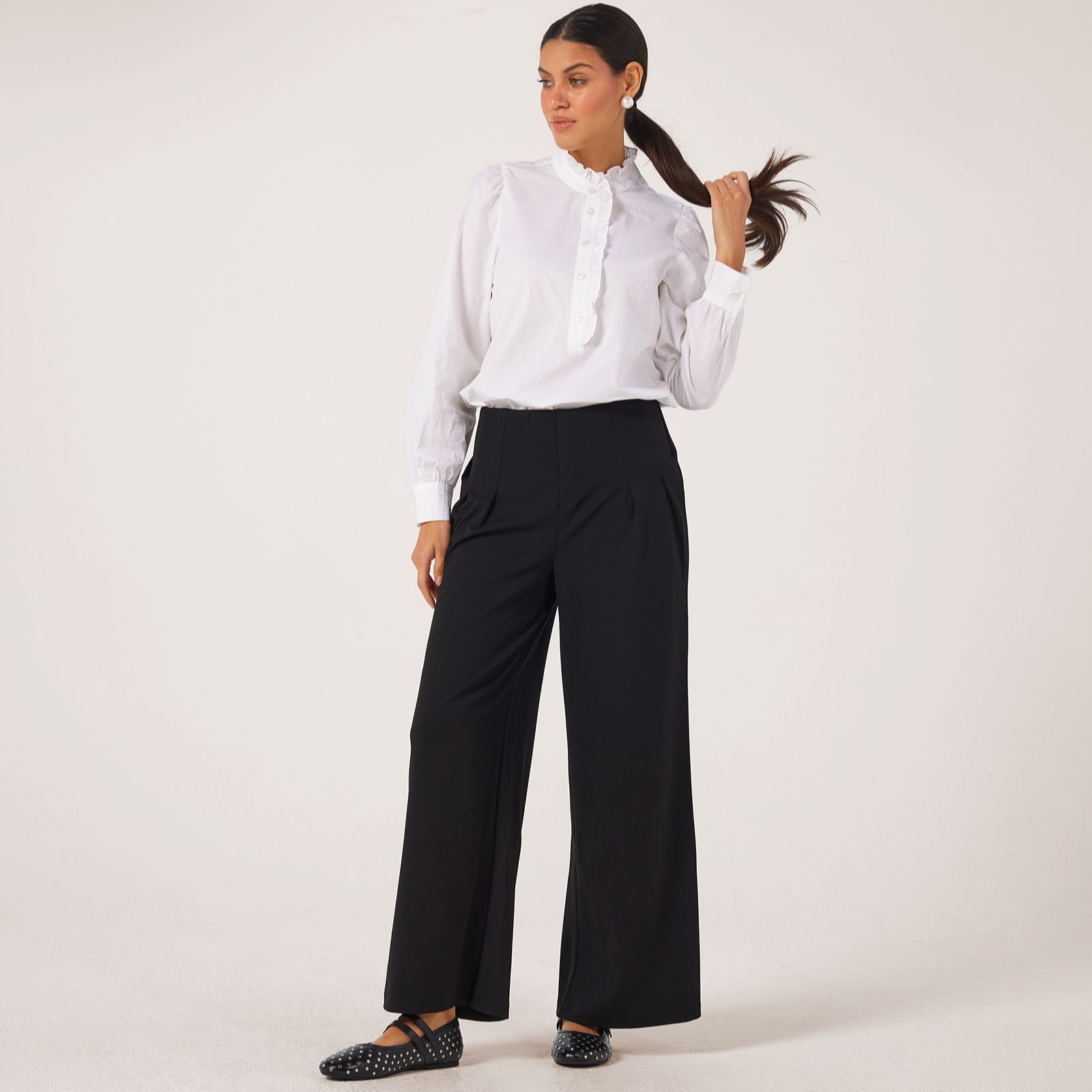 Nina Leonard Wide Leg Trousers