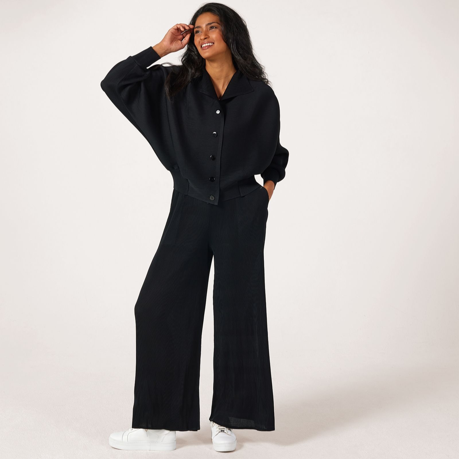 Frank Usher Pleated Bolero Jacket With Buttons