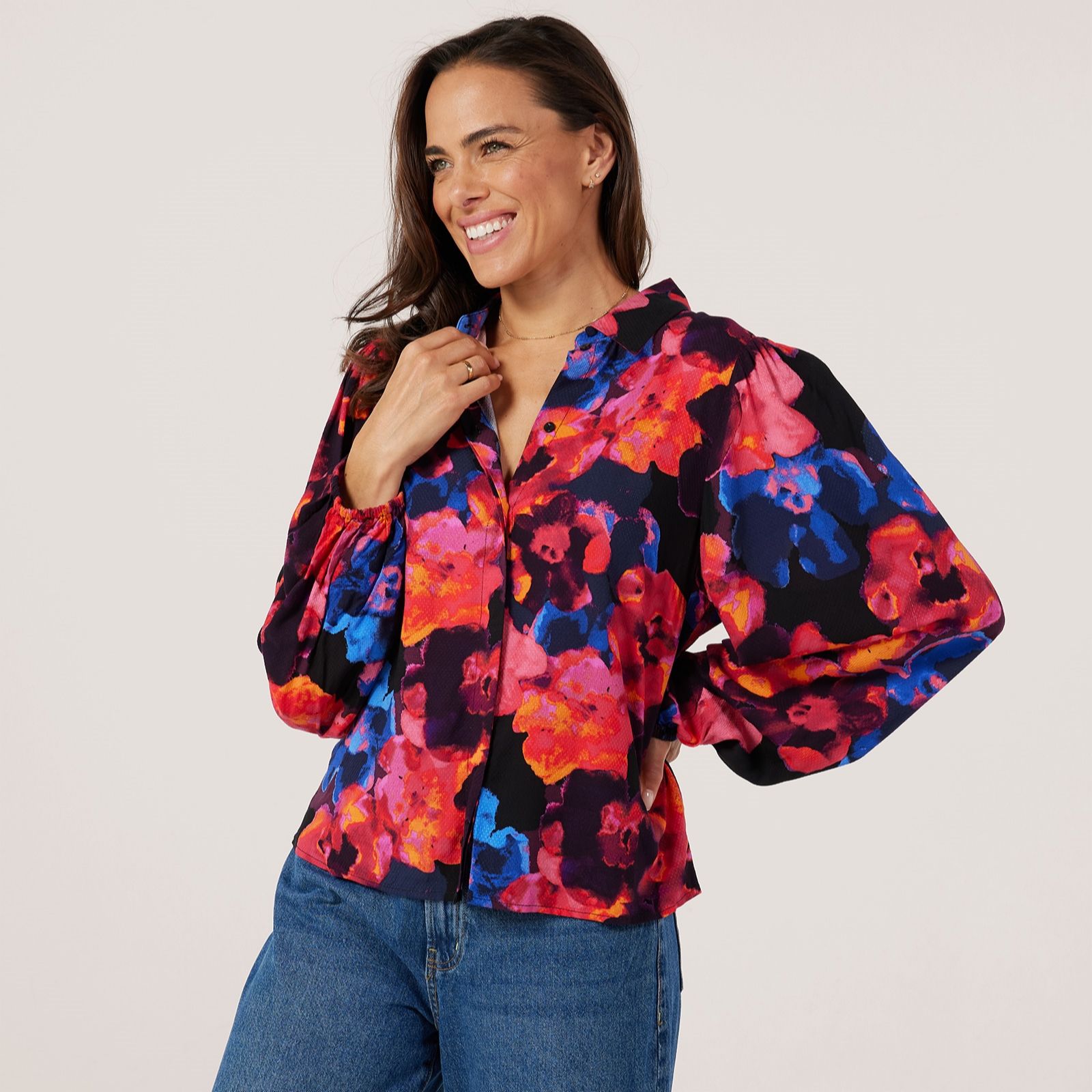 YAS Asina Blouson Sleeve Printed Shirt