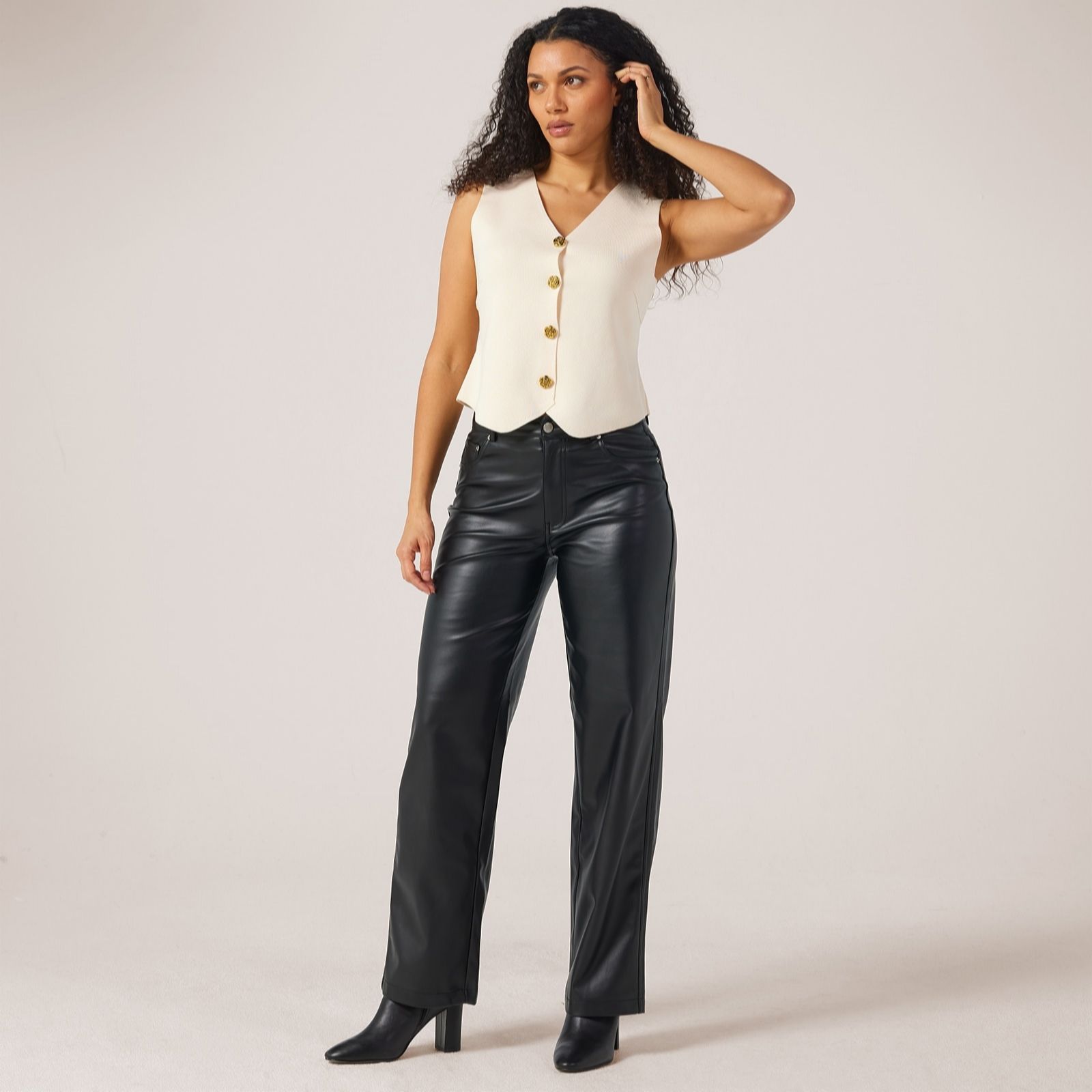 Only Kiri Faux Leather High-Waisted Trouser