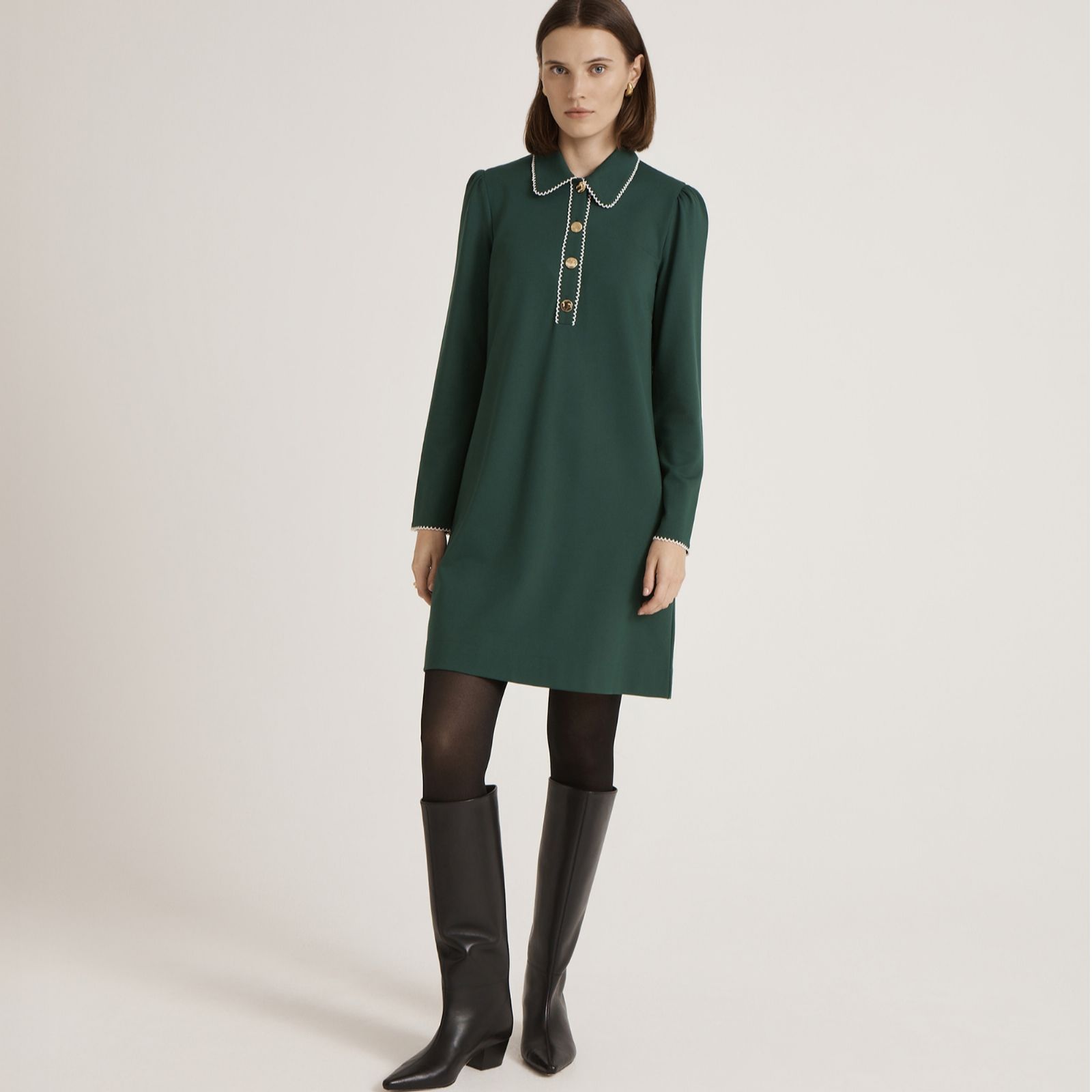 Finery Ponte Ronnie Dress With Collar