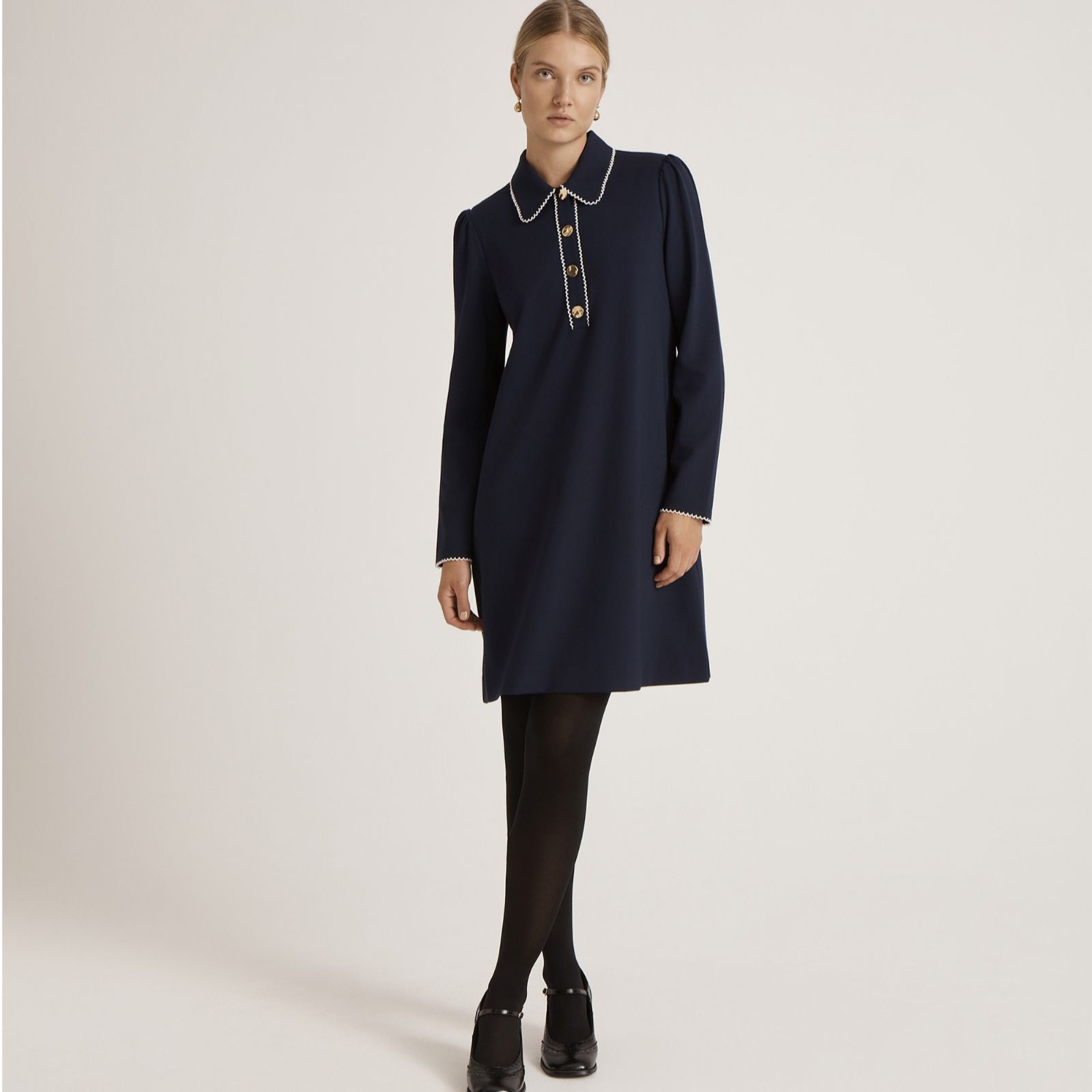 Finery Ponte Ronnie Dress with Collar