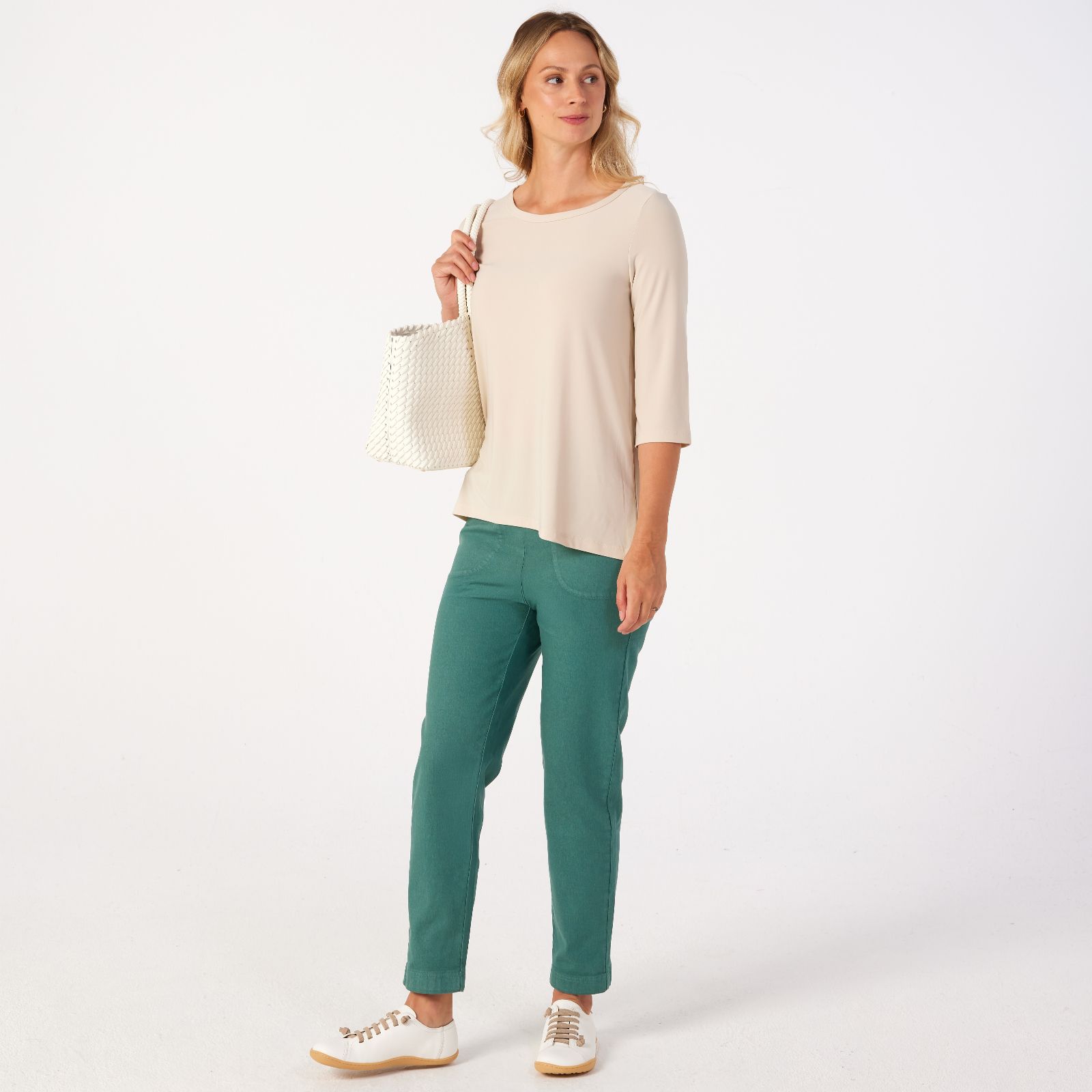 Denim & Co. Flat Front Ankle Jeans Petite