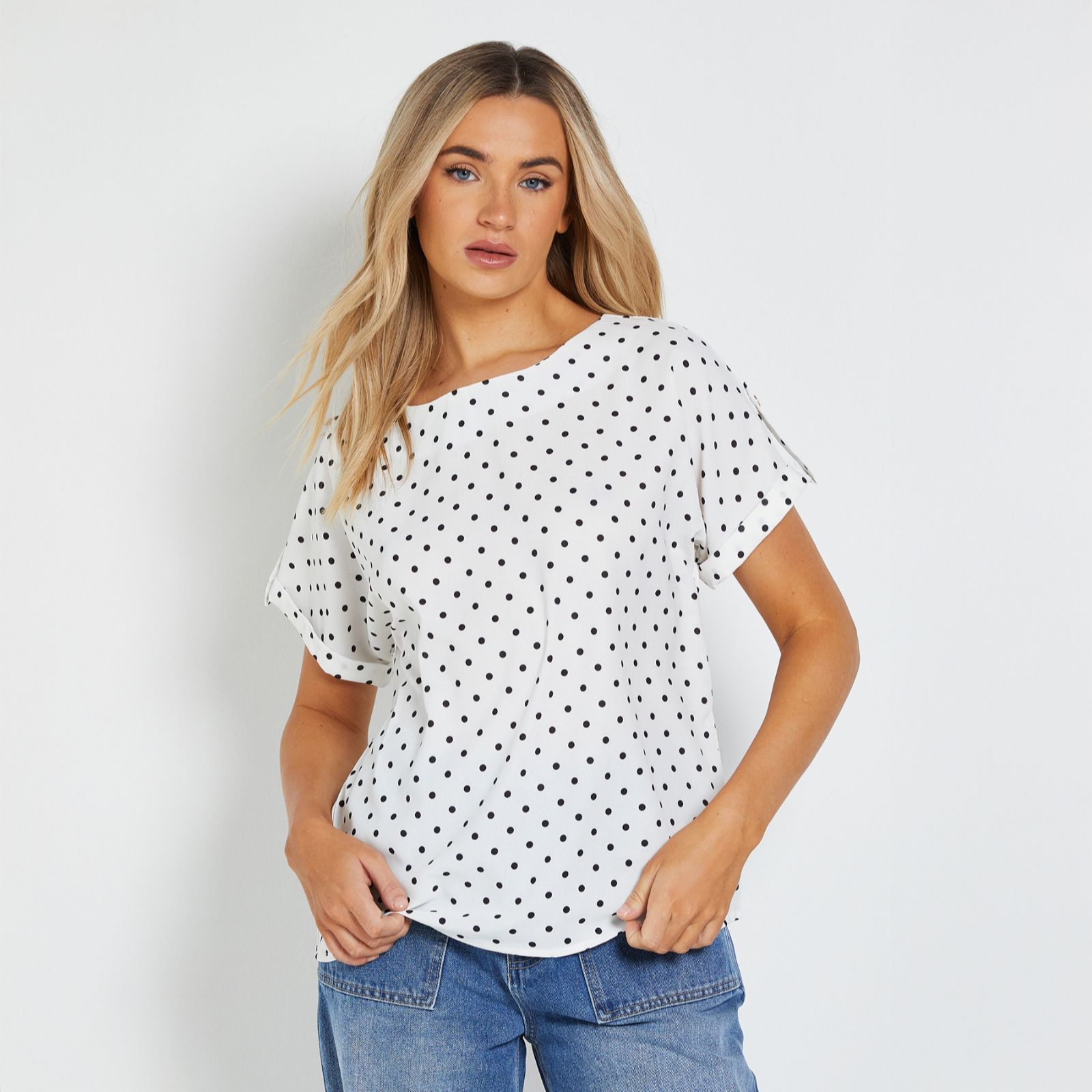 Dorothy Perkins Printed Roll Sleeve Blouse