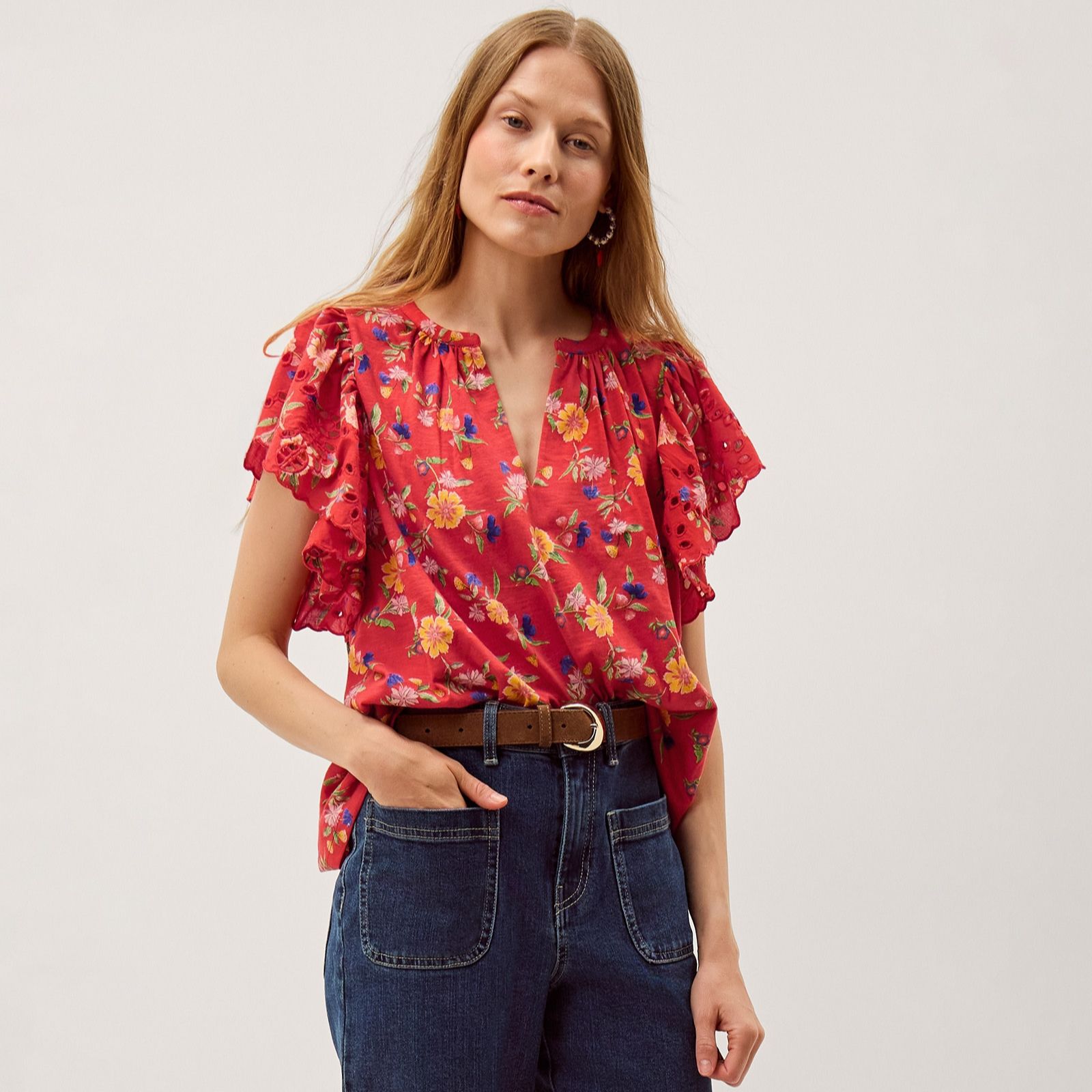 Monsoon Libby Floral Jersey Top