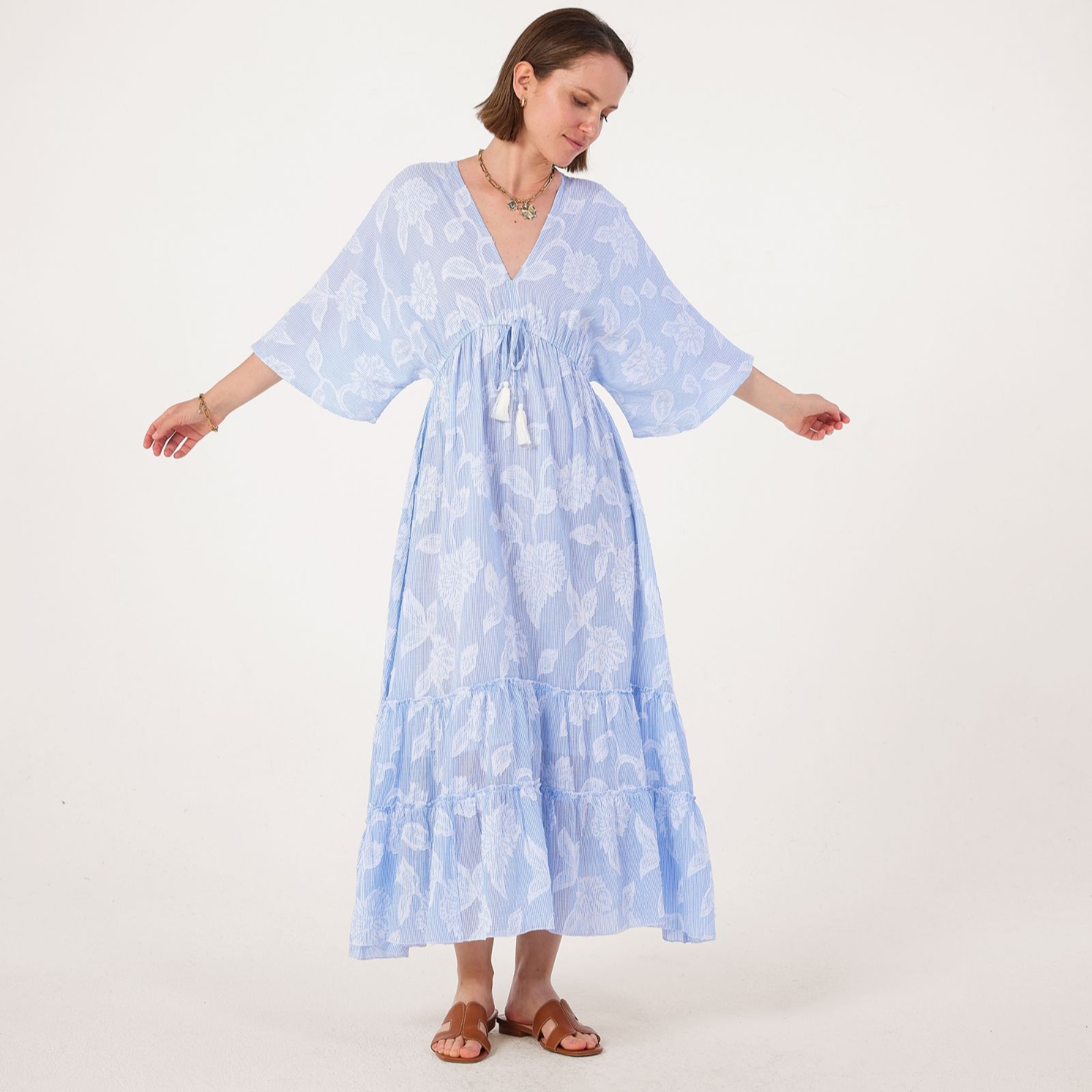 Izabel London Embroidered Maxi Kaftan