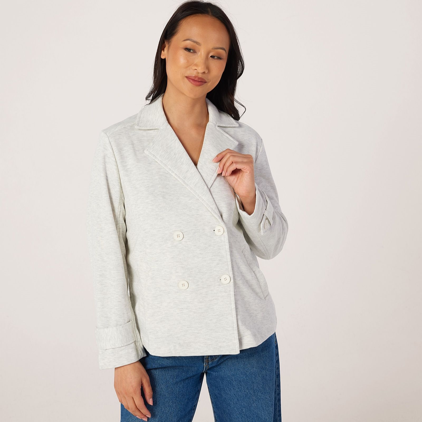 MarlaWynne French Terry Double Breasted Jacket