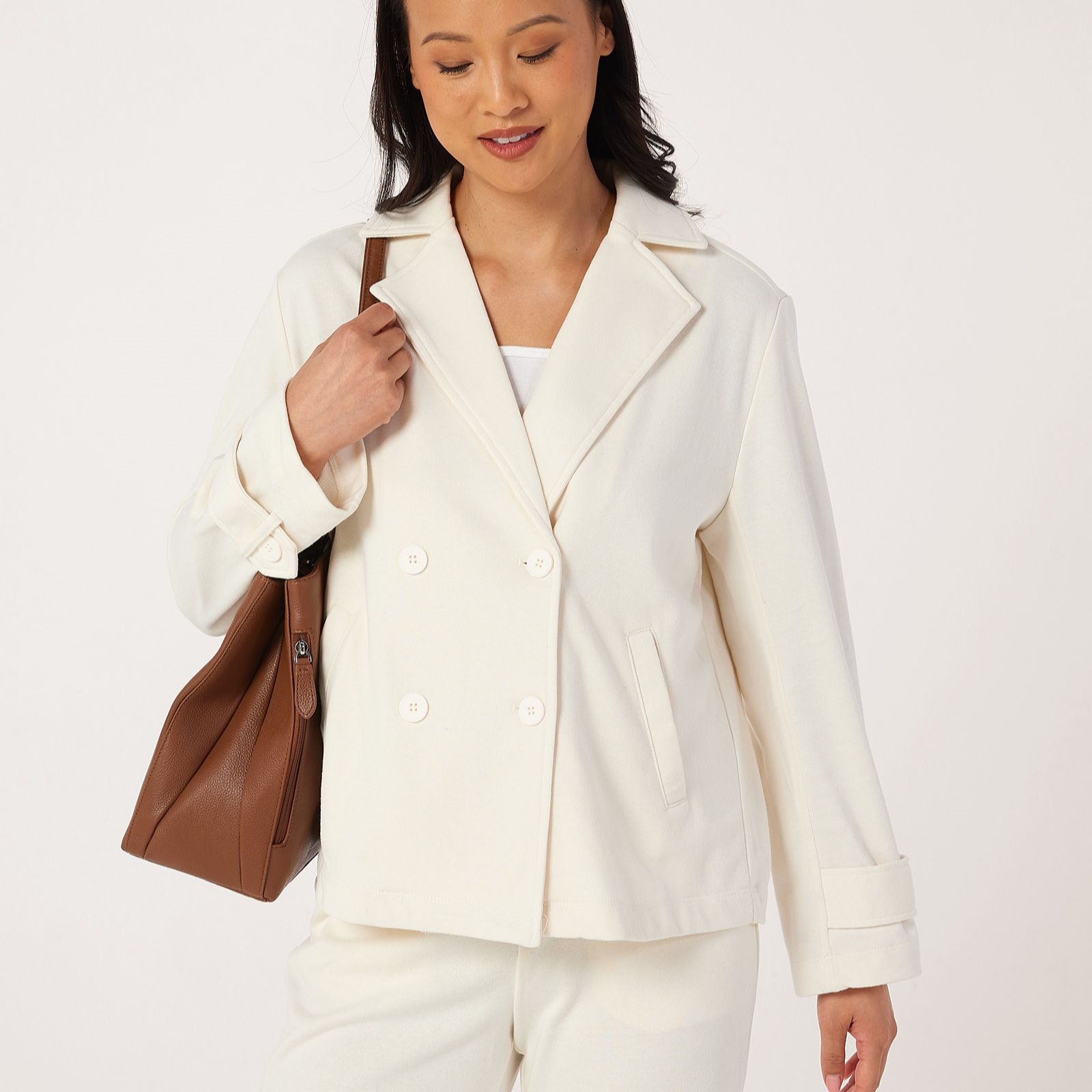 MarlaWynne French Terry Double Breasted Jacket
