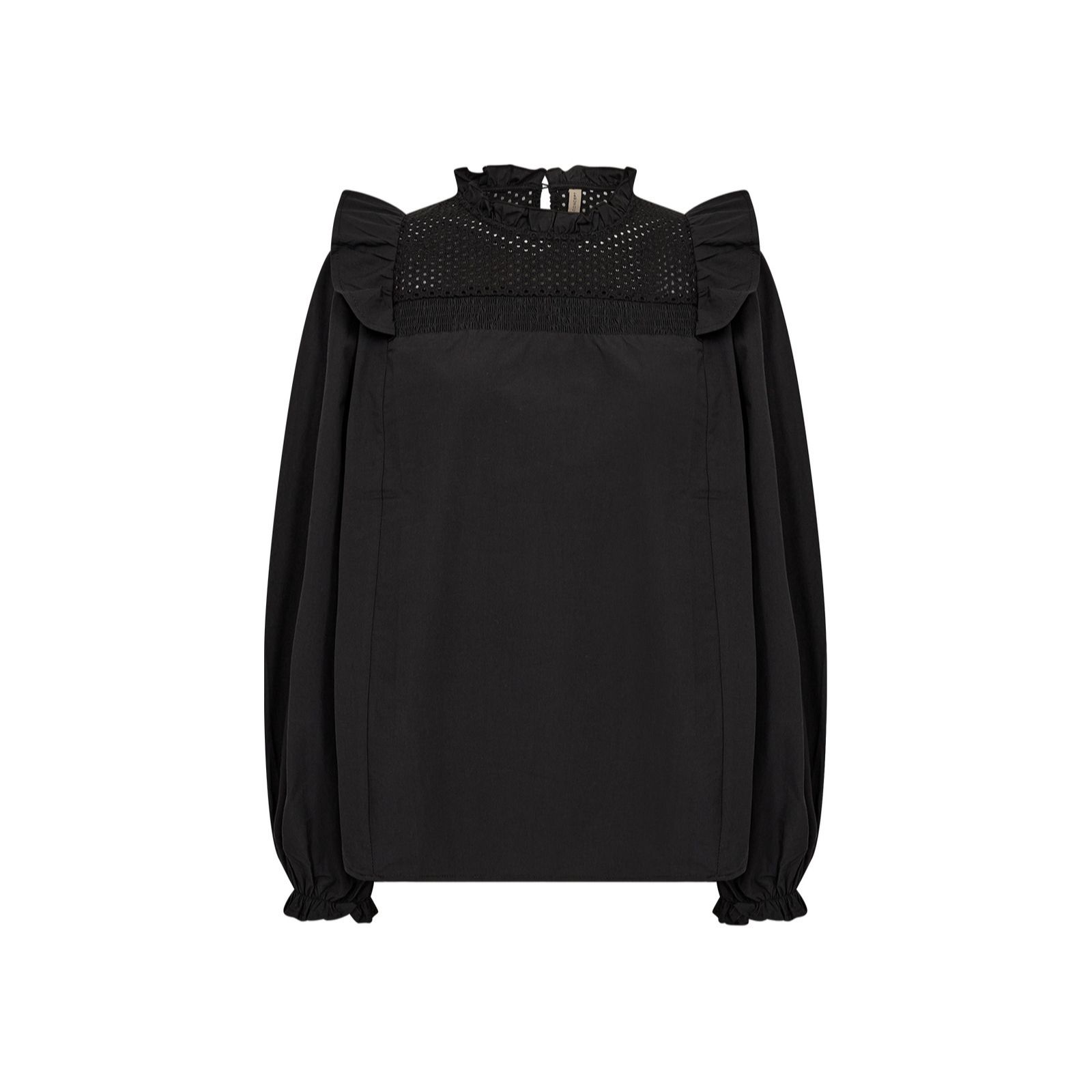 SOYACONCEPT Hakima Cutwork & Frill Detail Long Sleeve Top